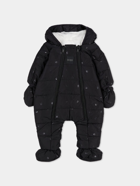 Piumino nero per neonato con logo,Boss,J52494 09B