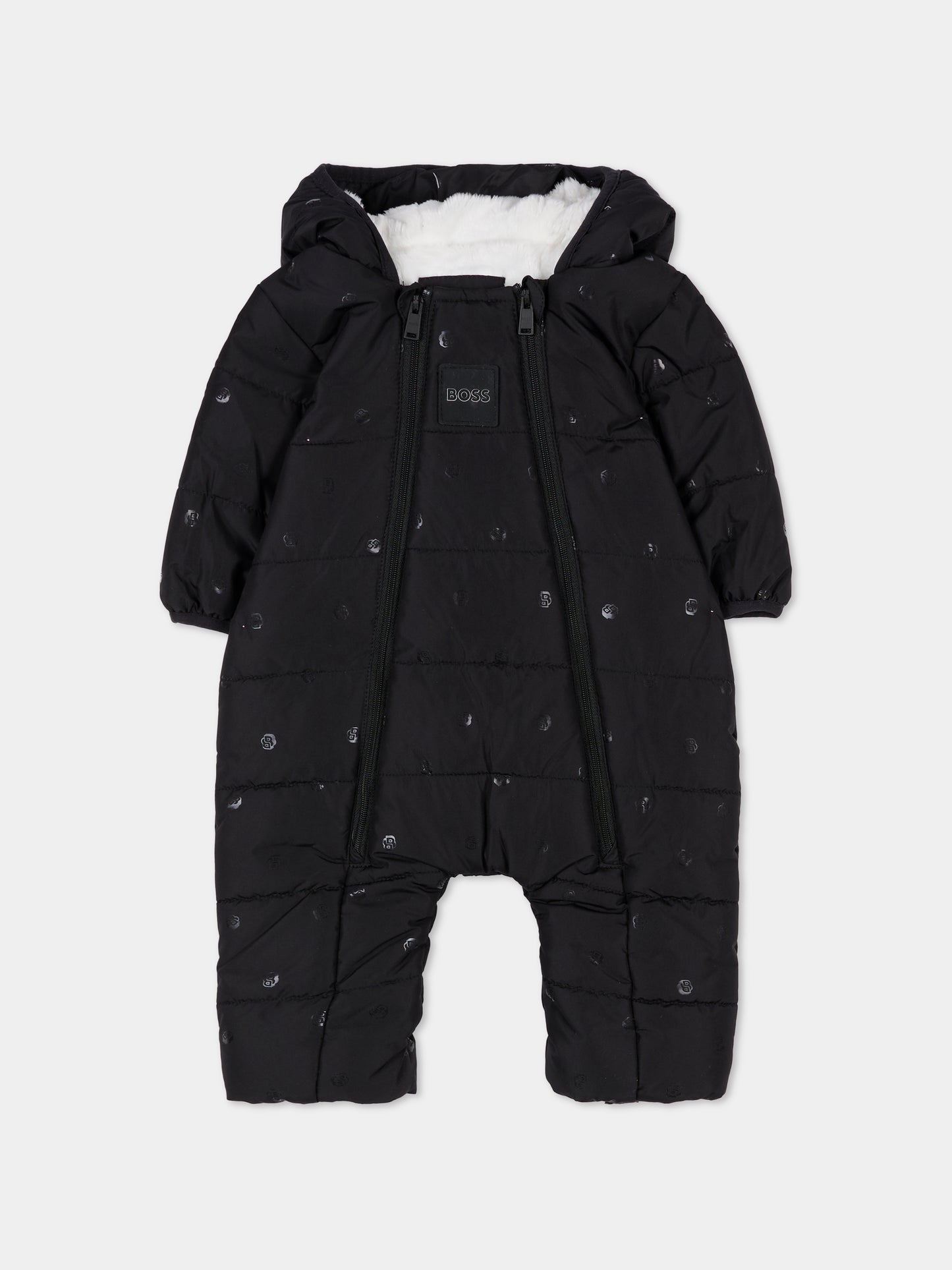 Piumino nero per neonato con logo,Boss,J52494 09B