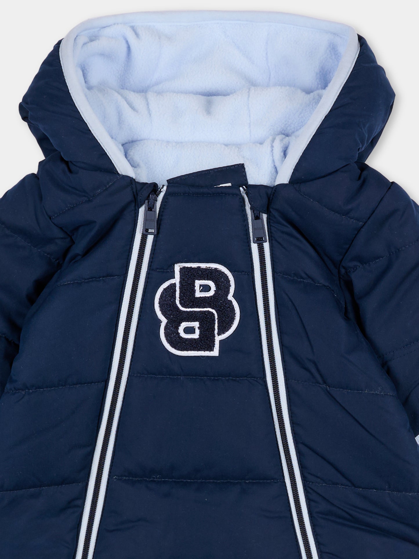 Piumino blu per neonato con logo,Boss,J52516 849