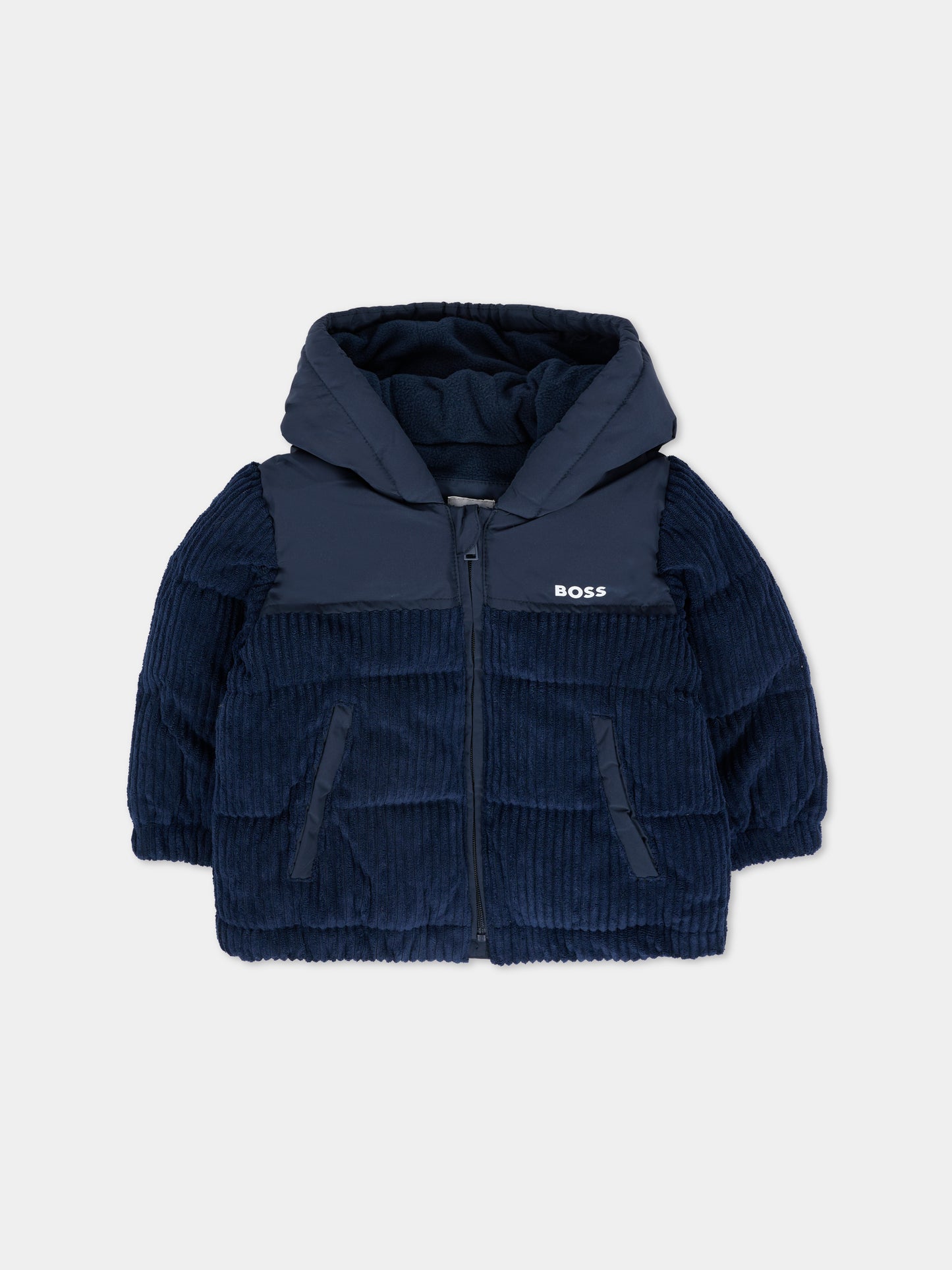 Piumino blu per neonato con logo,Boss,J52519 849