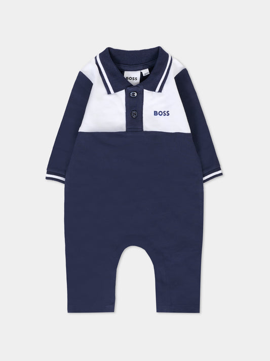 Tutina blu per neonato con logo,Boss,J52520 849