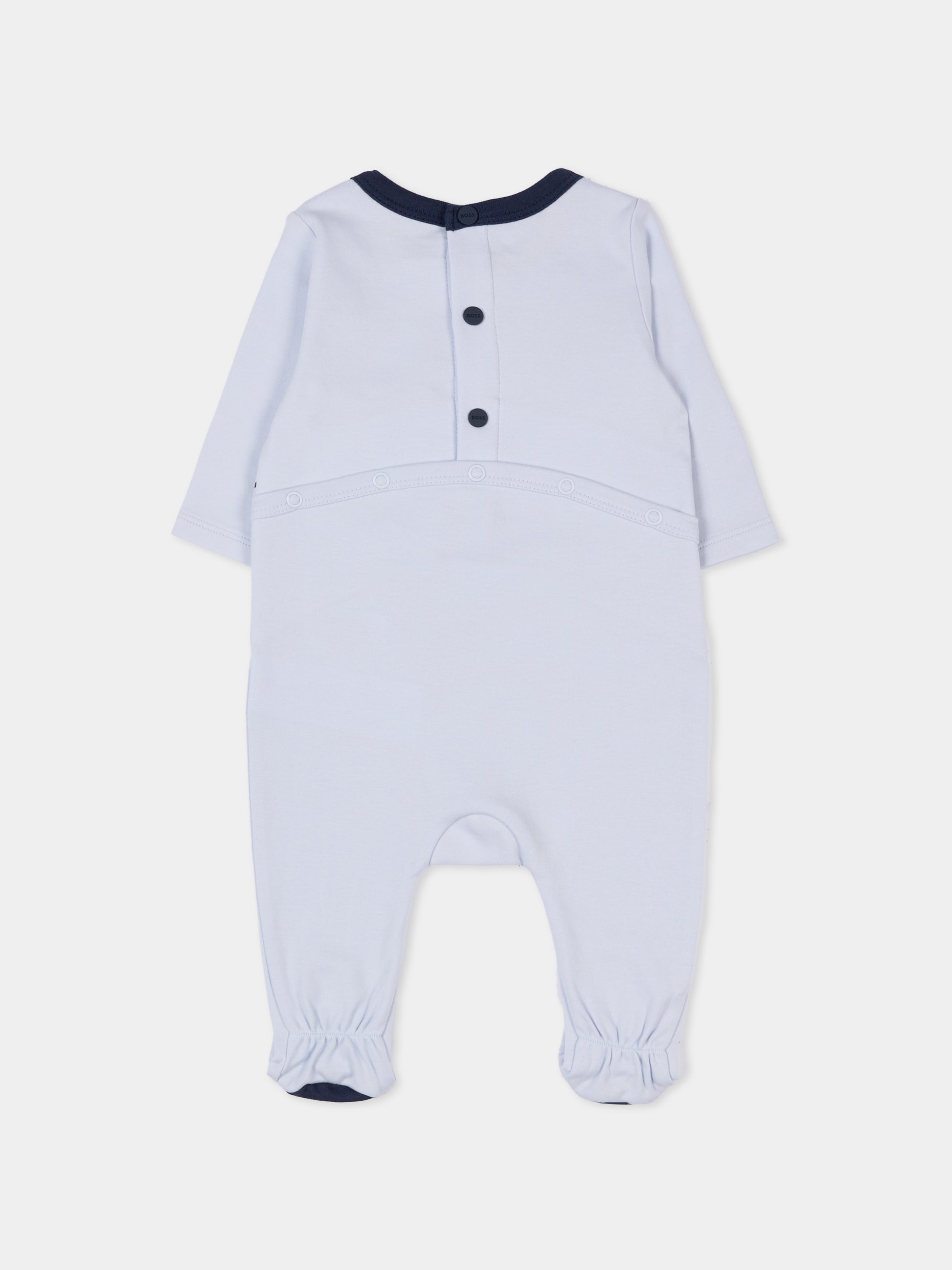 Tutina azzurra per neonato con logo,Boss,J52521 771