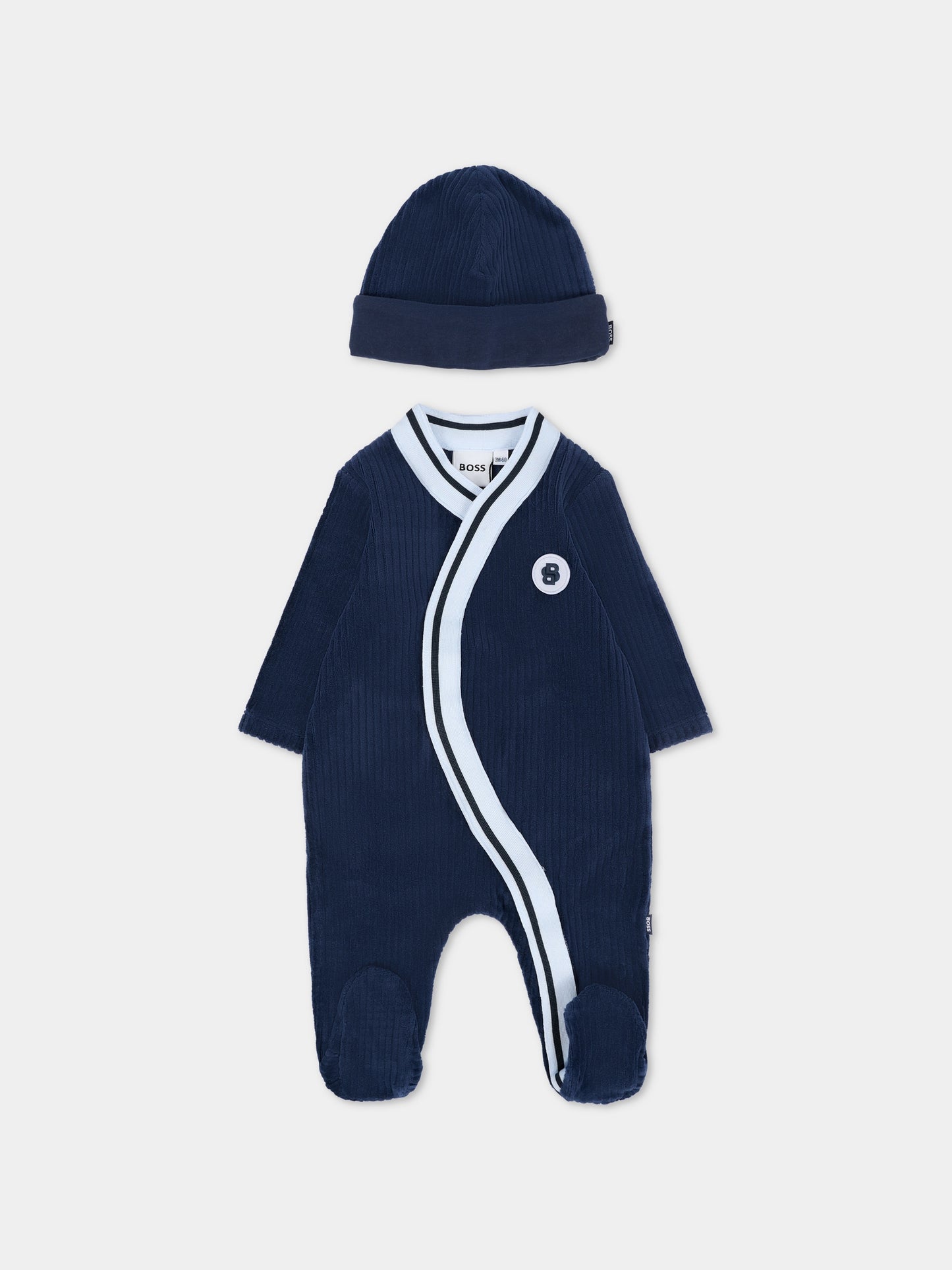 Set tutina blu per neonato con logo,Boss,J52531 849