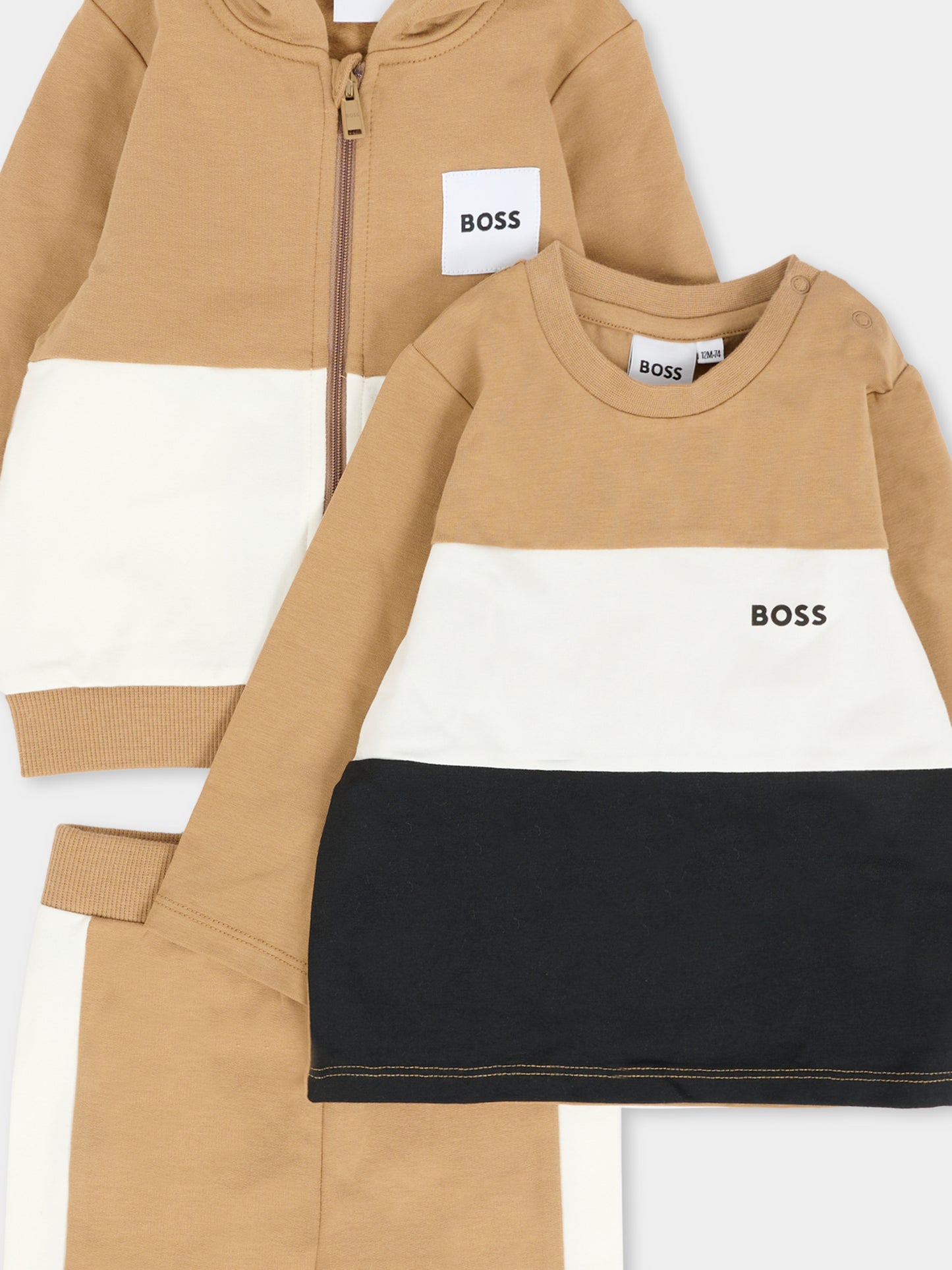 Completo beige per neonato con logo,Boss,J52533 269