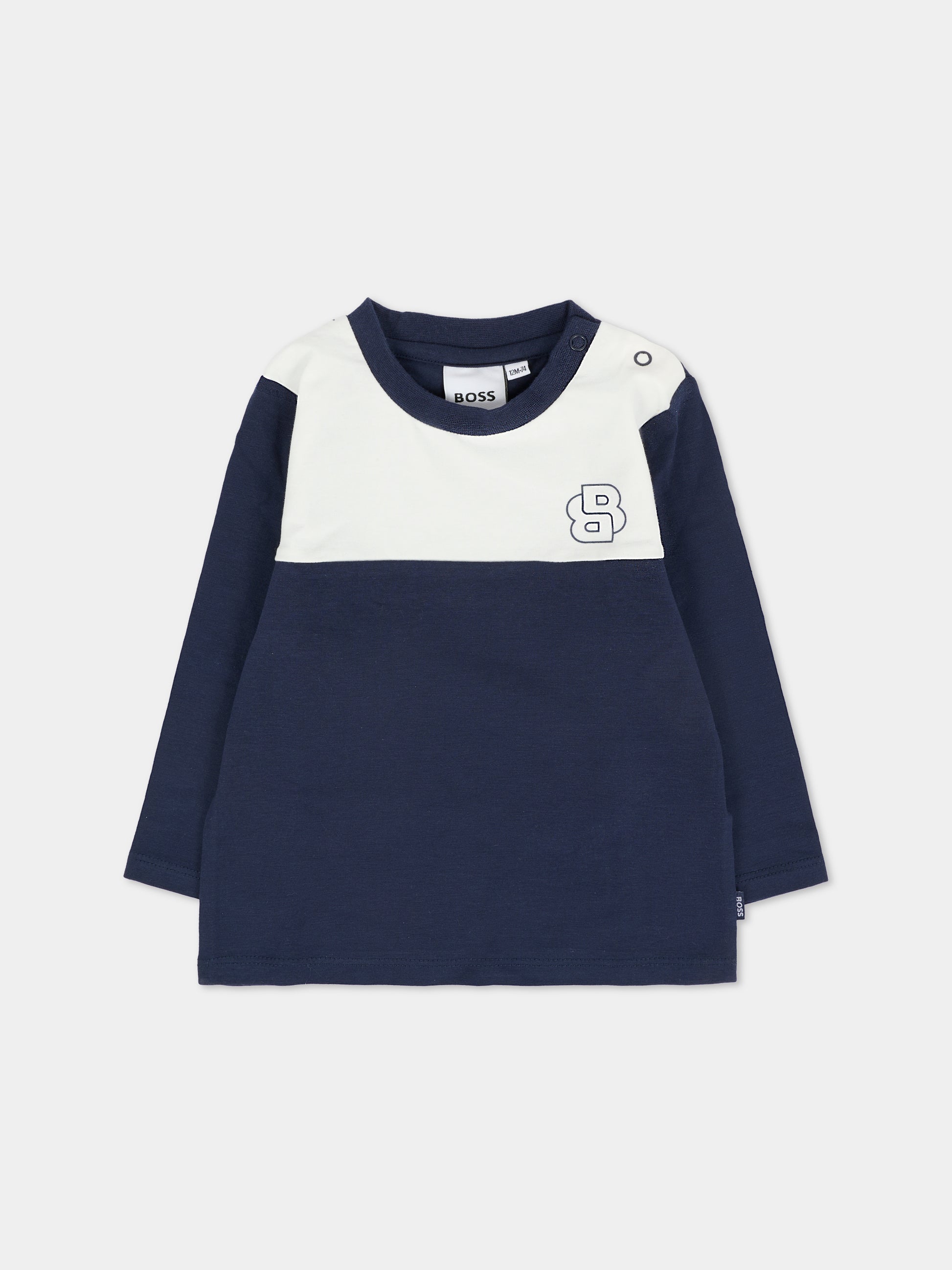 Completo blu per neonato con logo BB,Boss,J52537 849