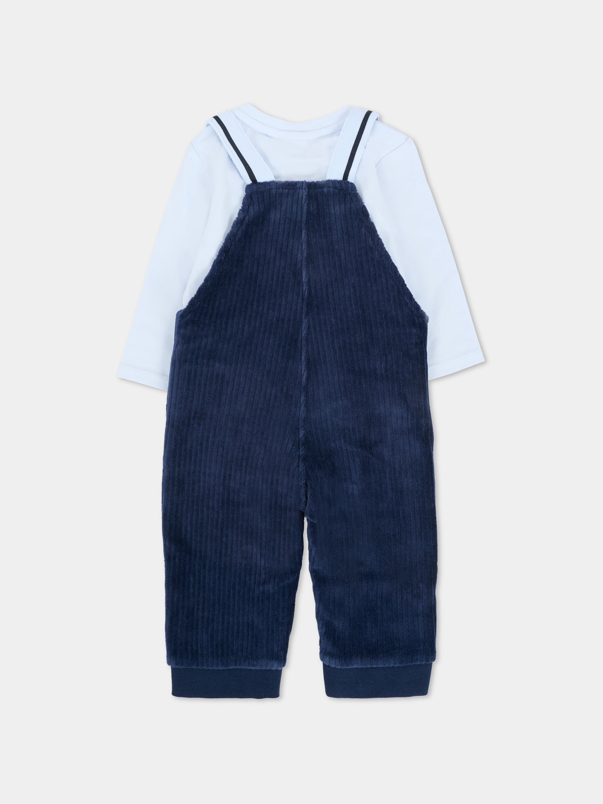 Salopette blu per neonato con logo,Boss,J52540 849