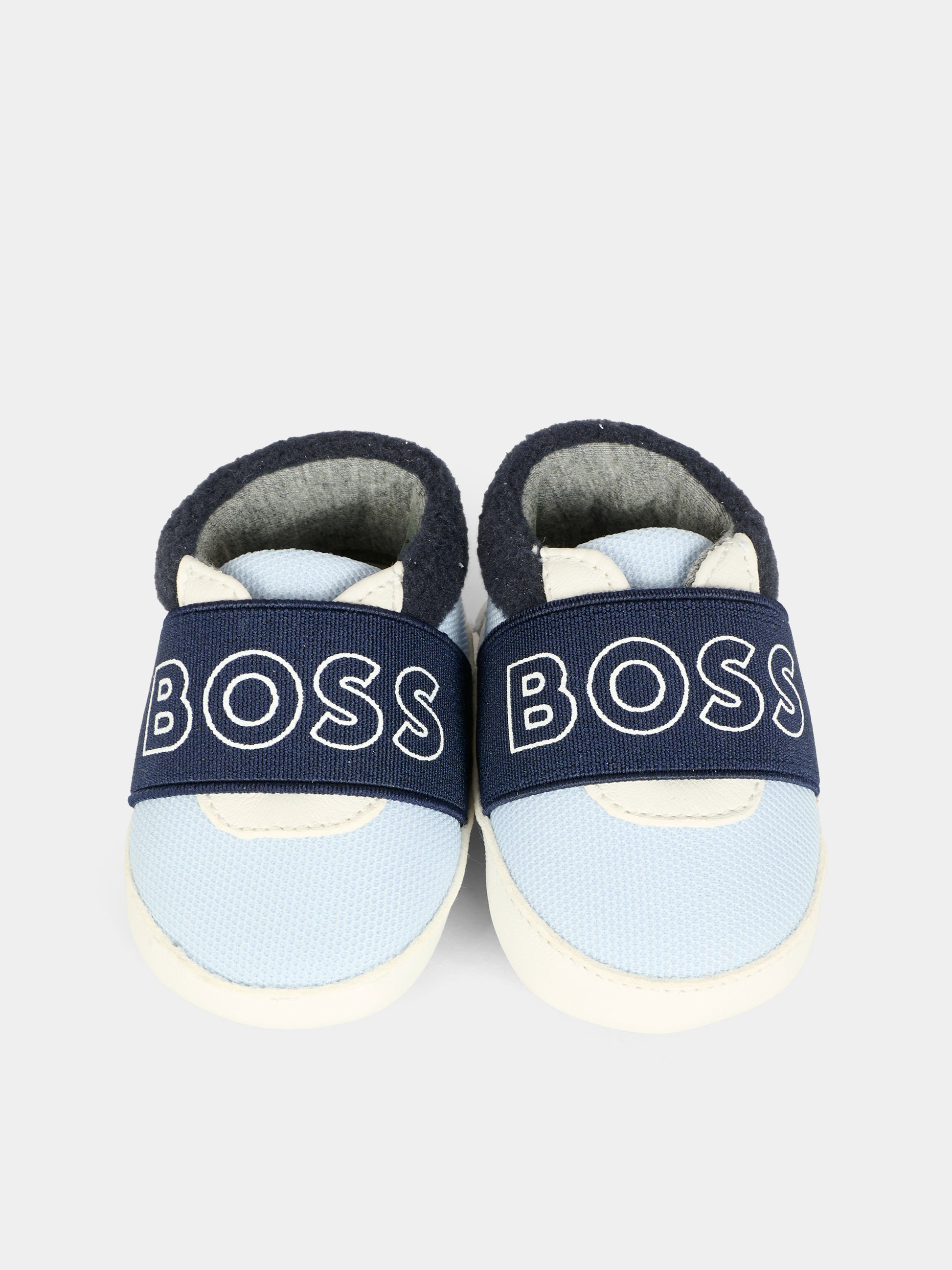 Sneakers blu per neonato con logo,Boss,J52589 849