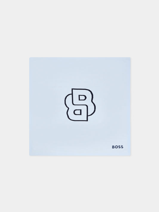 Coperta celeste per neonato con logo,Boss,J52600 771