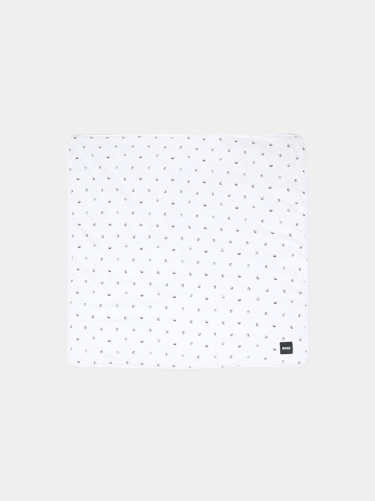 Coperta bianca reversibile per neonato con logo BB,Boss,J52601 10P