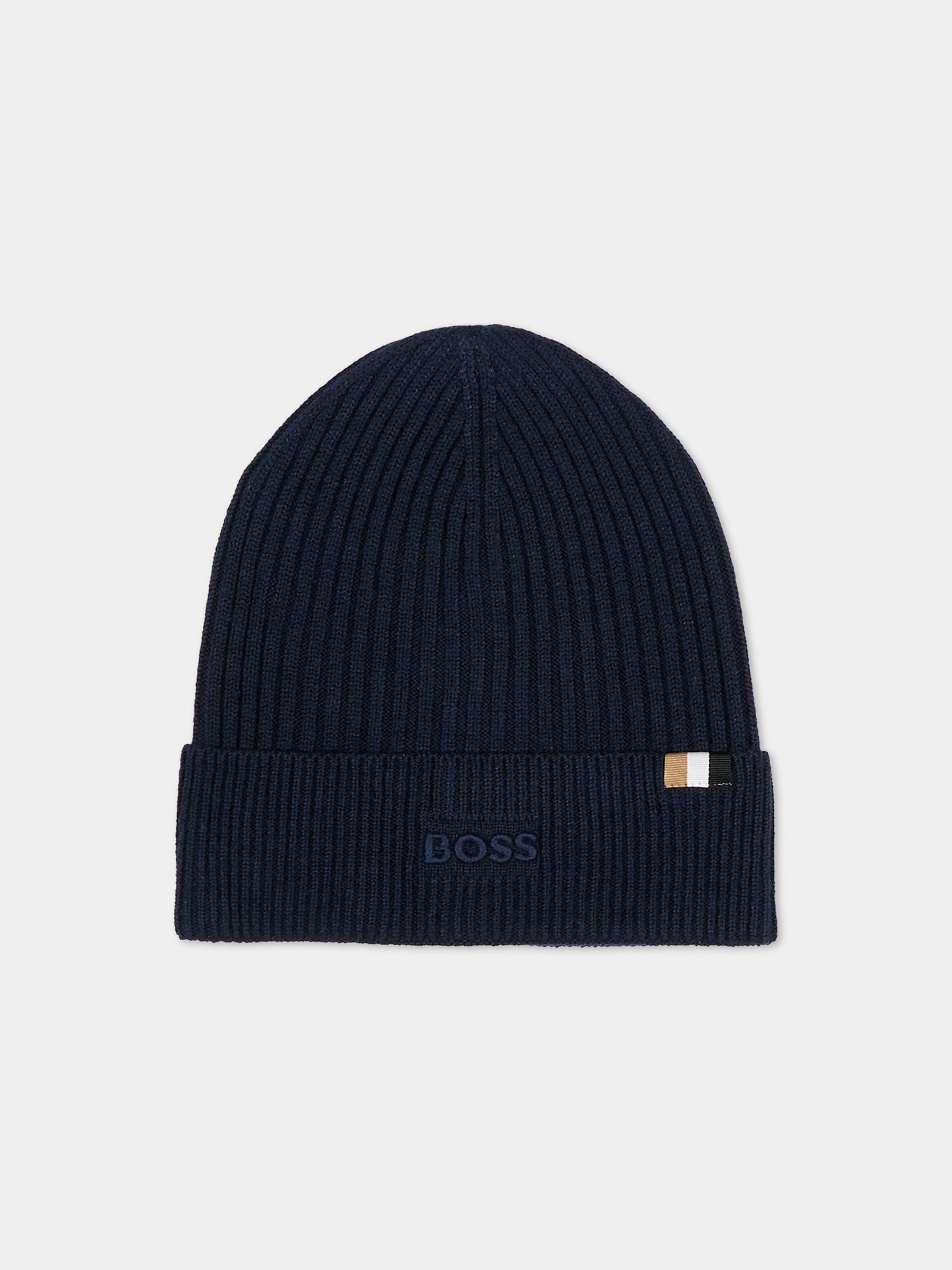Berretto blu per neonato con logo,Boss,J52650 849