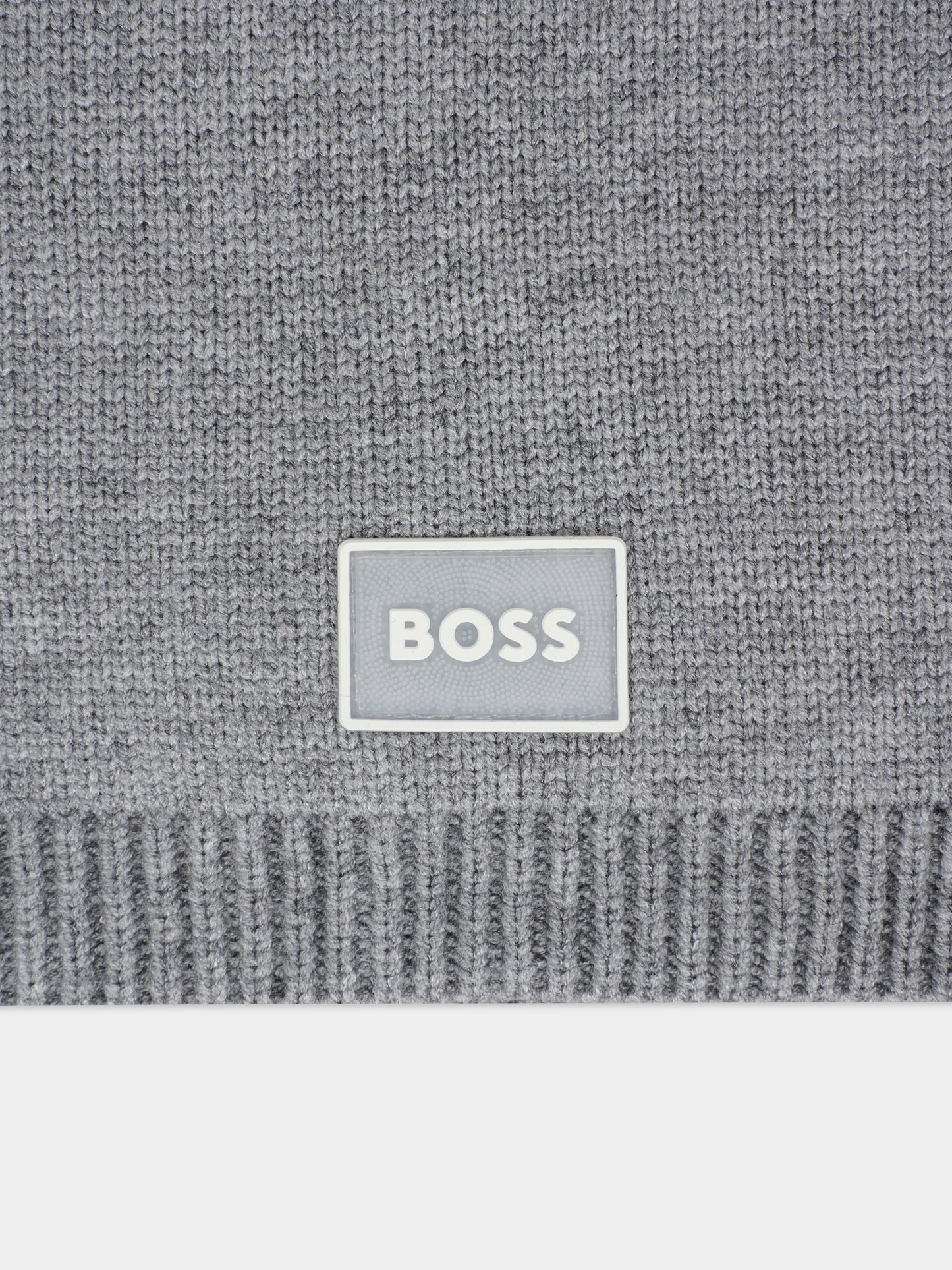 Scaldacollo grigio per bambino con patch,Boss,J52667 A46