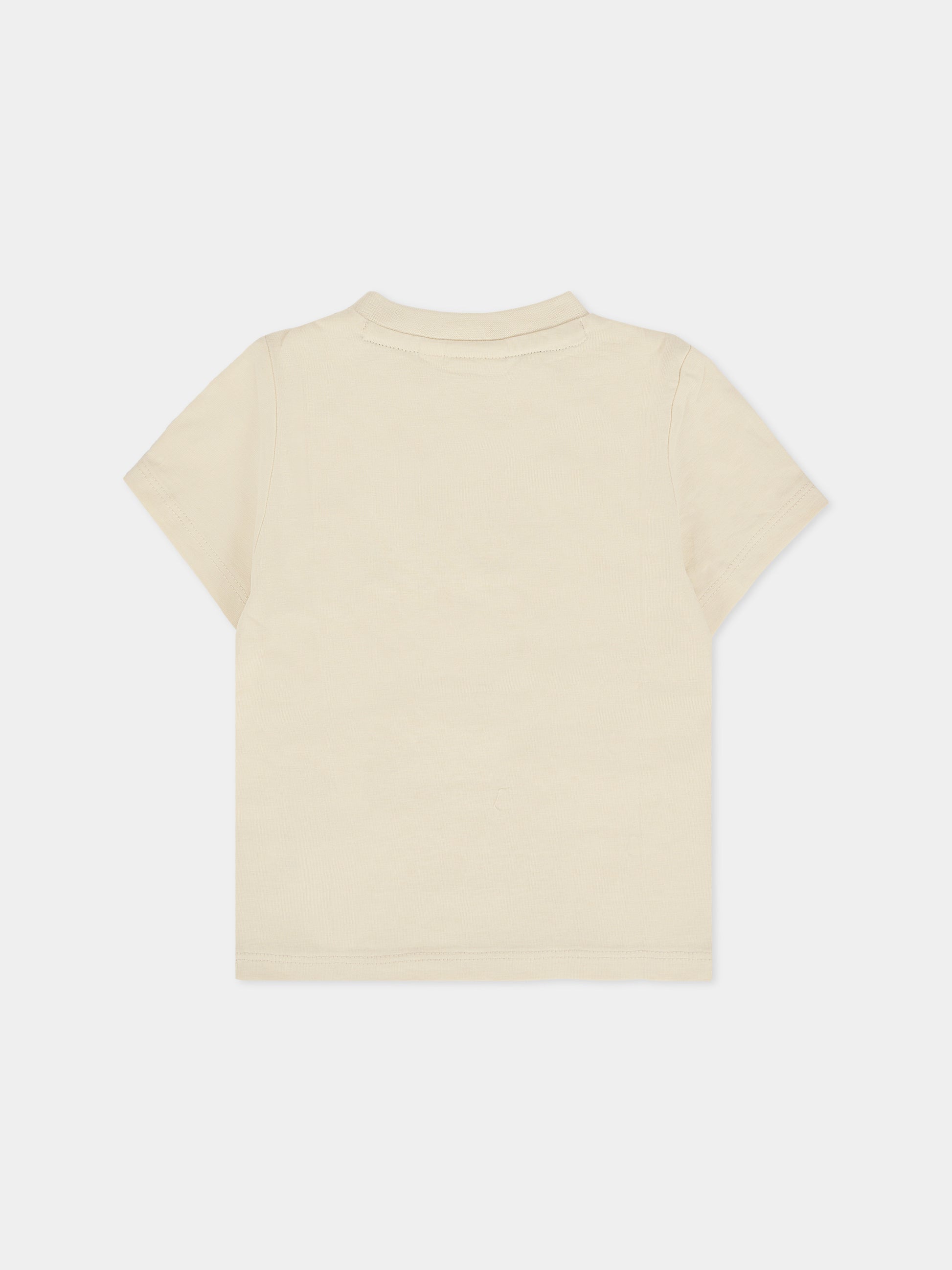 T-shirt beige per neonato con logo,Boss,J52712 21C