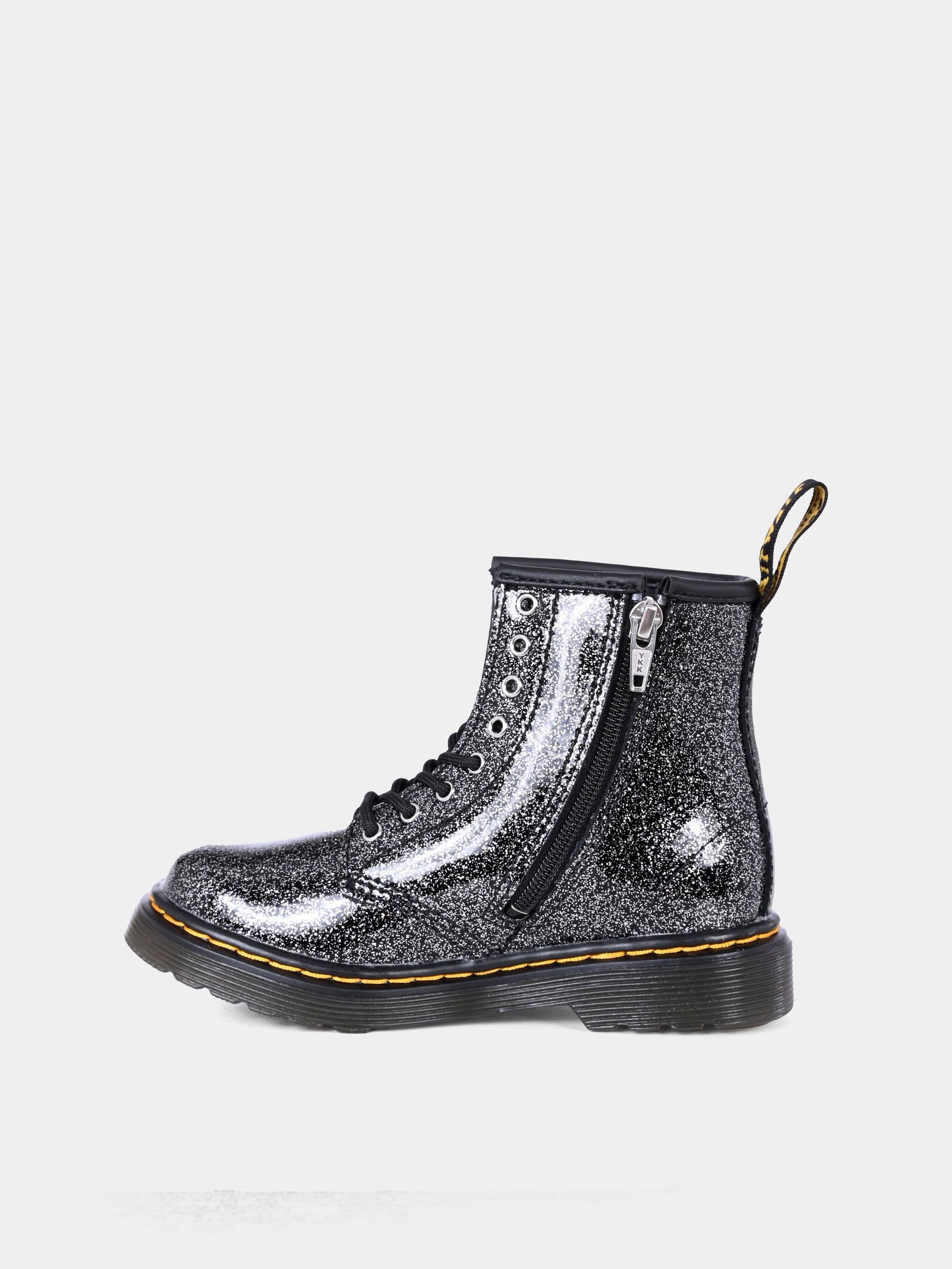 Anfibi neri 1460 T per bambina con lurex,Dr. Martens,1460 T 8 EYE BOOT 41435001 BLACK