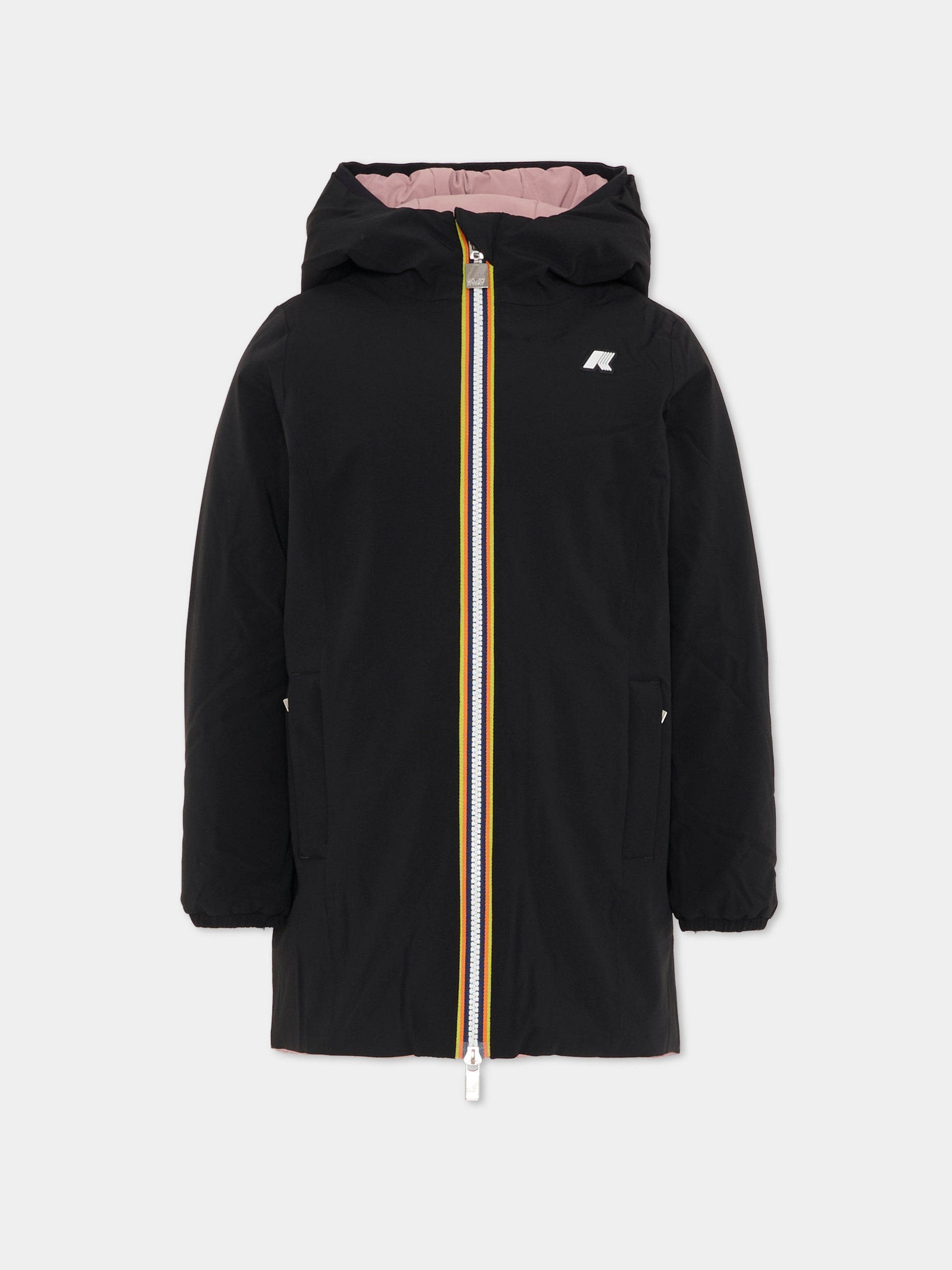 Piumino reversibile Denise St Warm rosa per bambina con logo,K-way,K11517W BBM