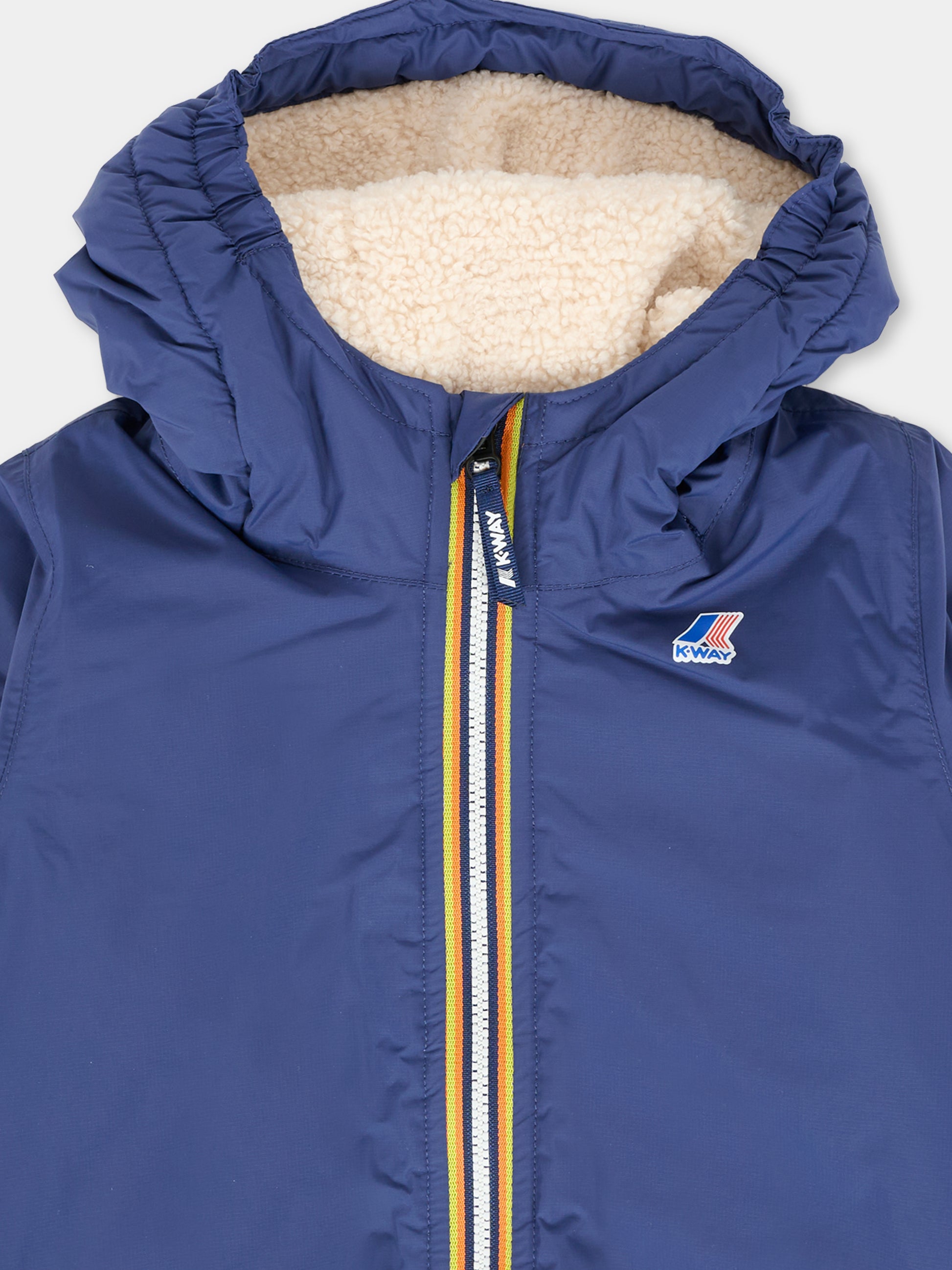 Giubbotto blu Claudine Orsetto per neonato con logo,K-way,K7142RW 867