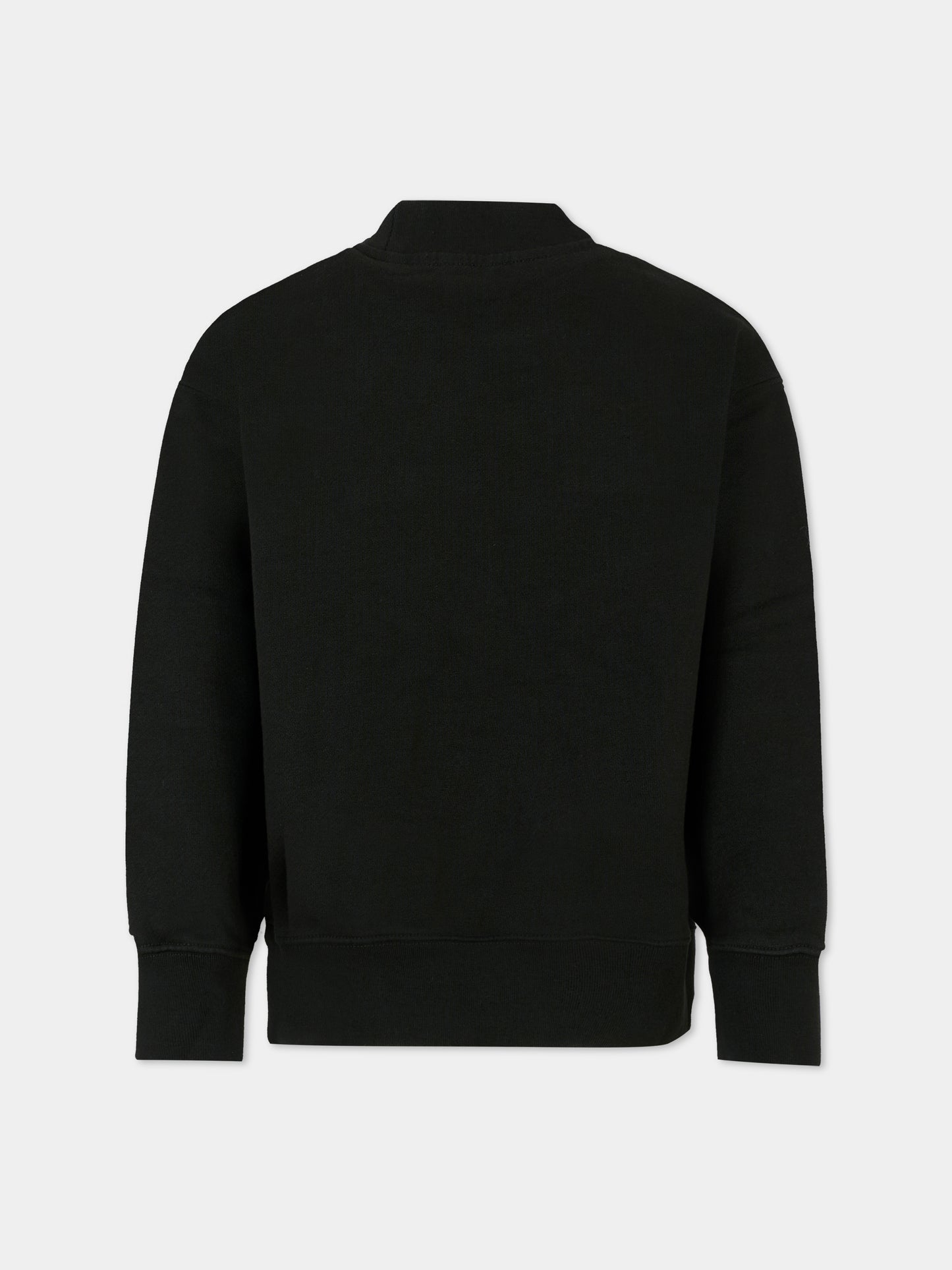 Felpa nera per bambino con logo,Palm Angels,PBBA012F25FLE0021040