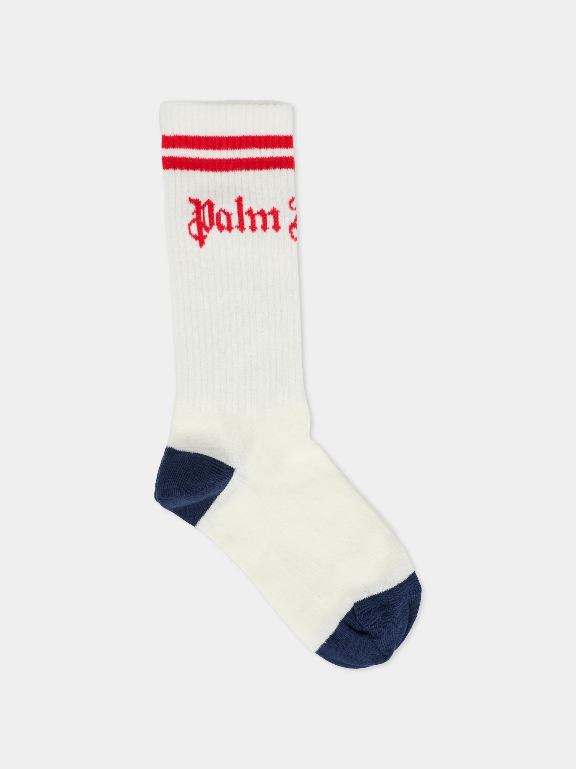 Calze bianche per bambini con logo,Palm Angels,PBRA005F25KNI0010325