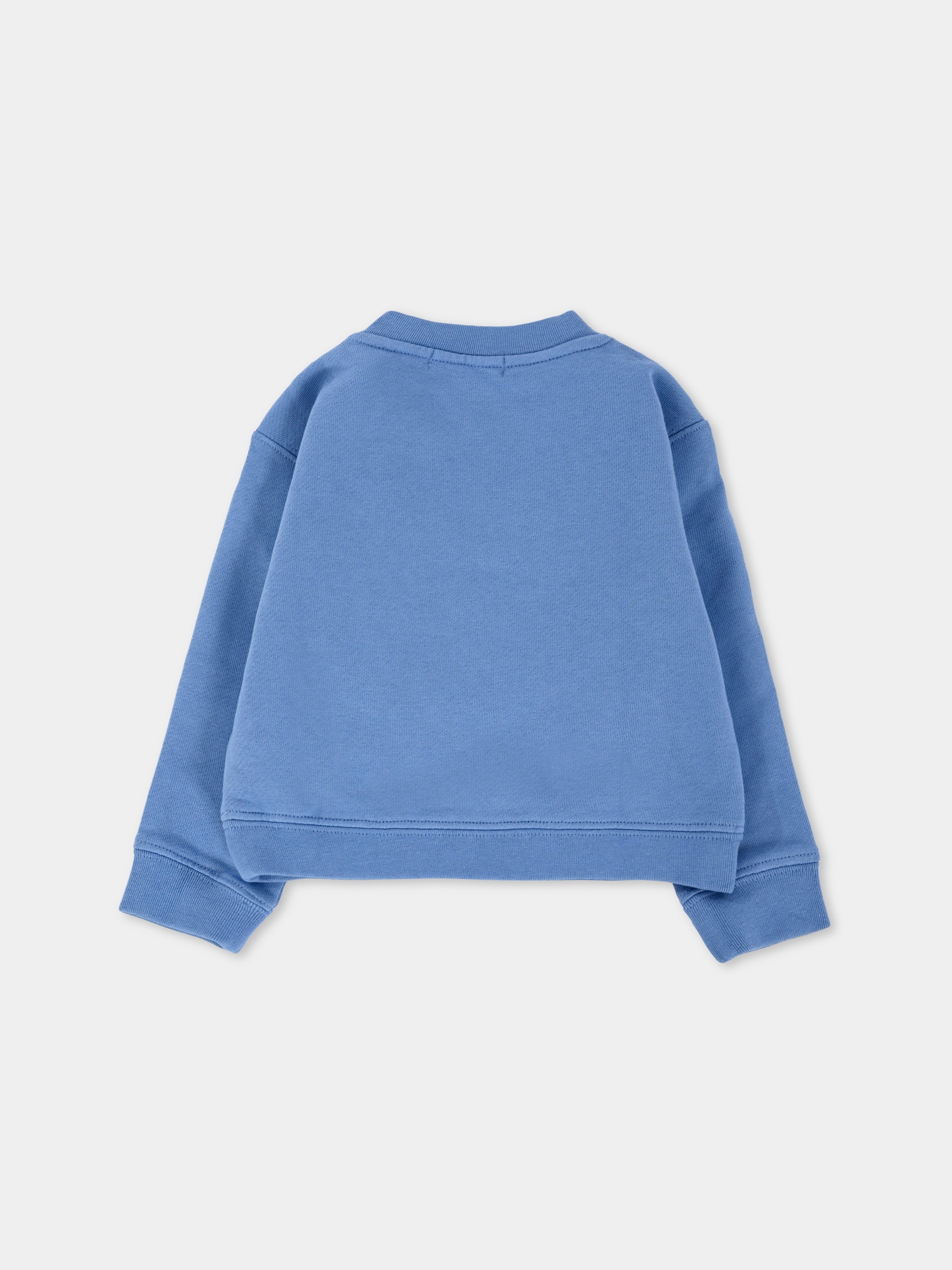 Felpa azzurra per neonato con orso,Palm Angels,PBXC001F25FLE0014260