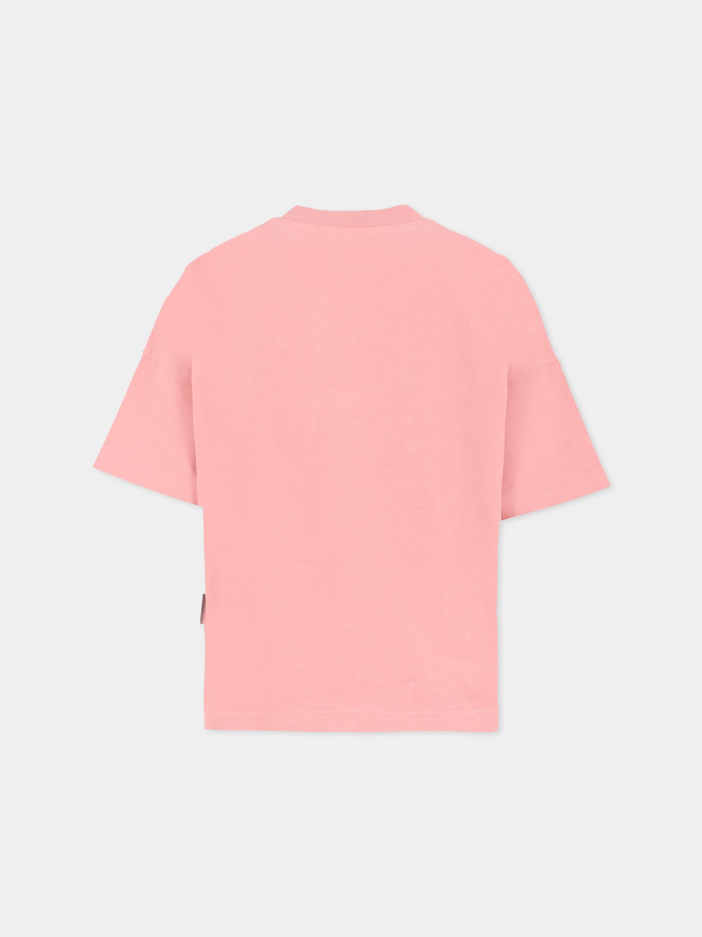 T-shirt rosa per bambina con stampa Bear Punk,Palm Angels,PGAA001F25JER002303B