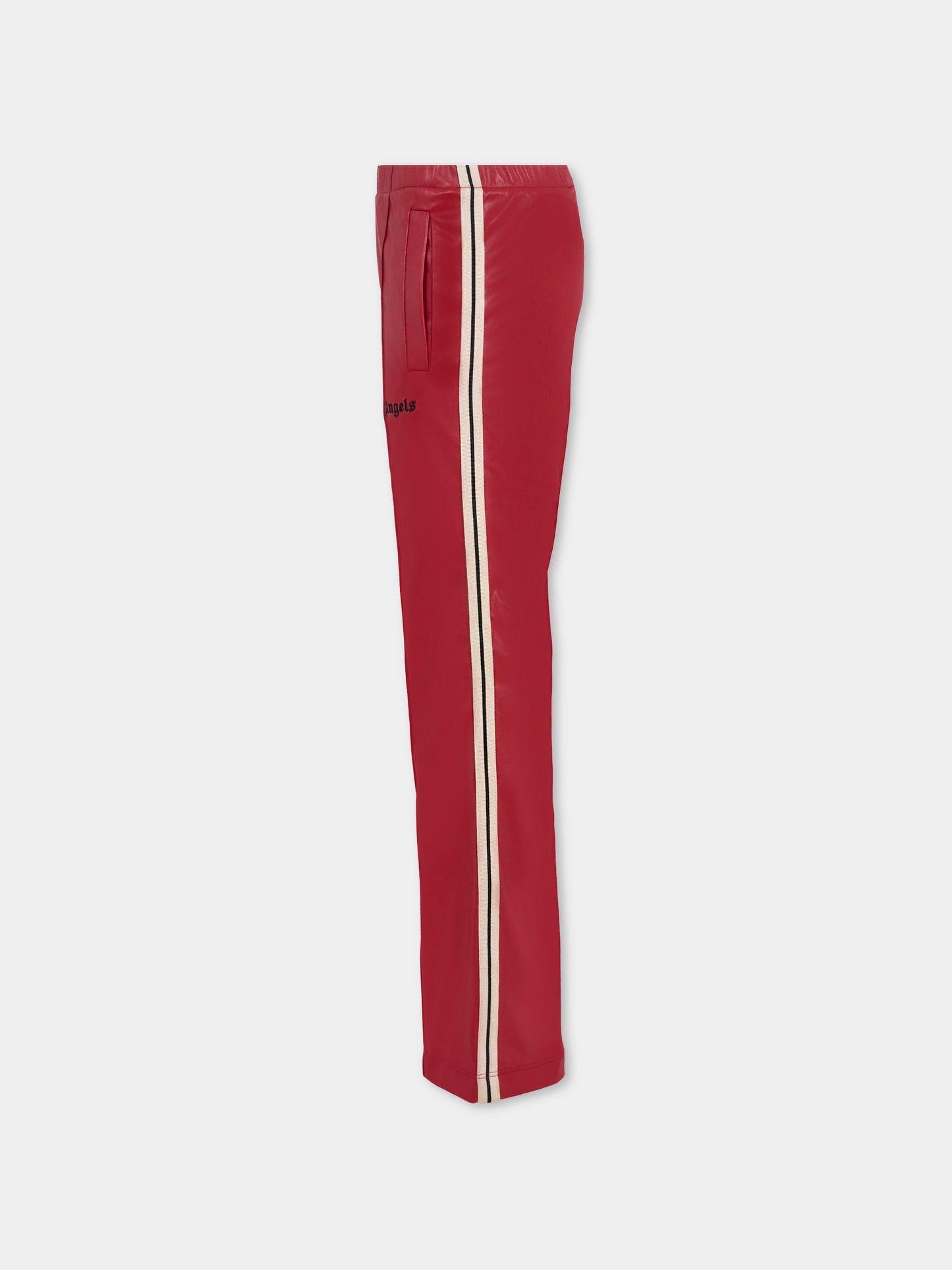Pantaloni bordeaux per bambina con logo,Palm Angels,PGCA023F25FAB0012710