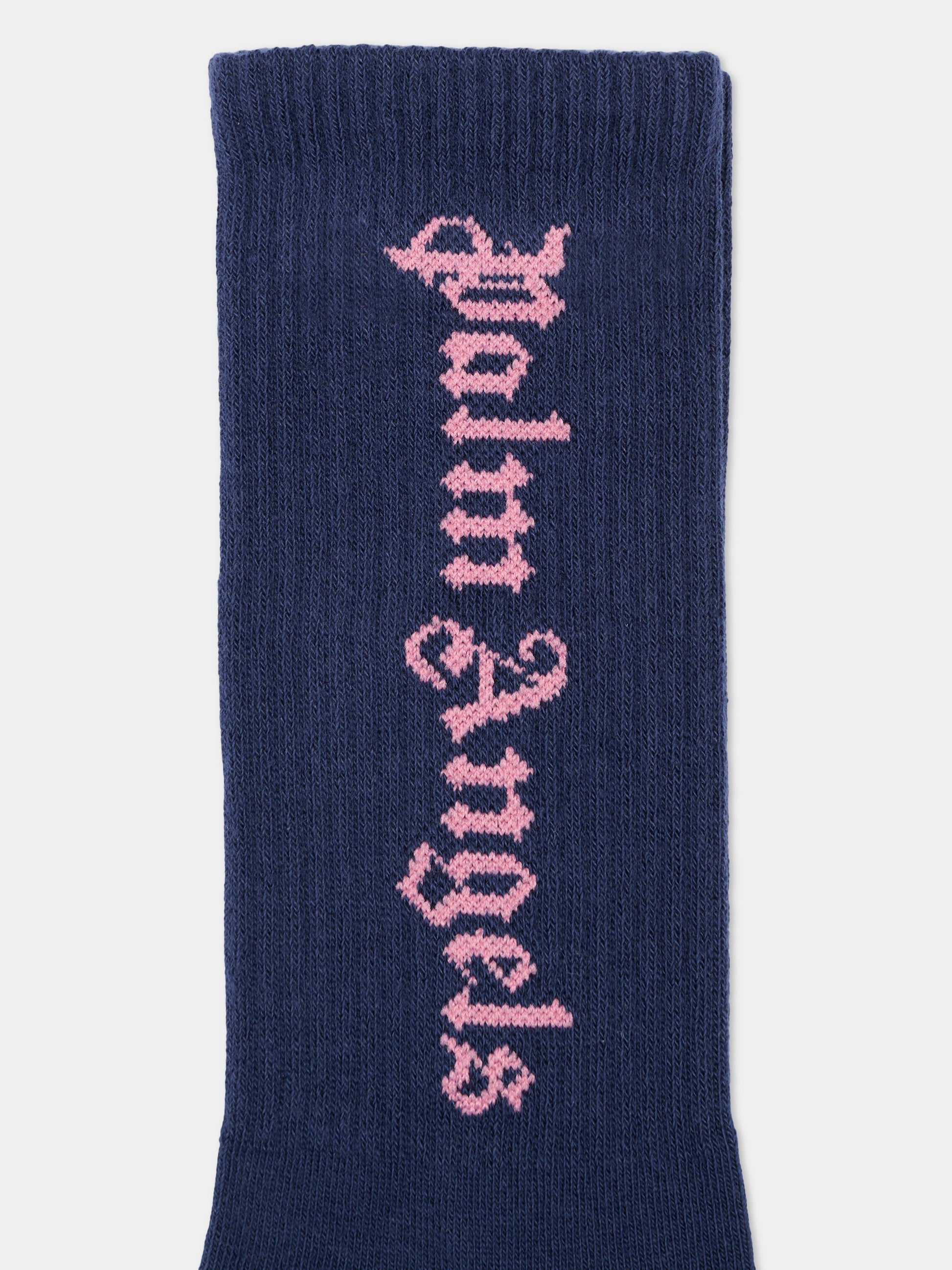 Calze blu per bambina con logo,Palm Angels,PGRA005F25KNI0024630