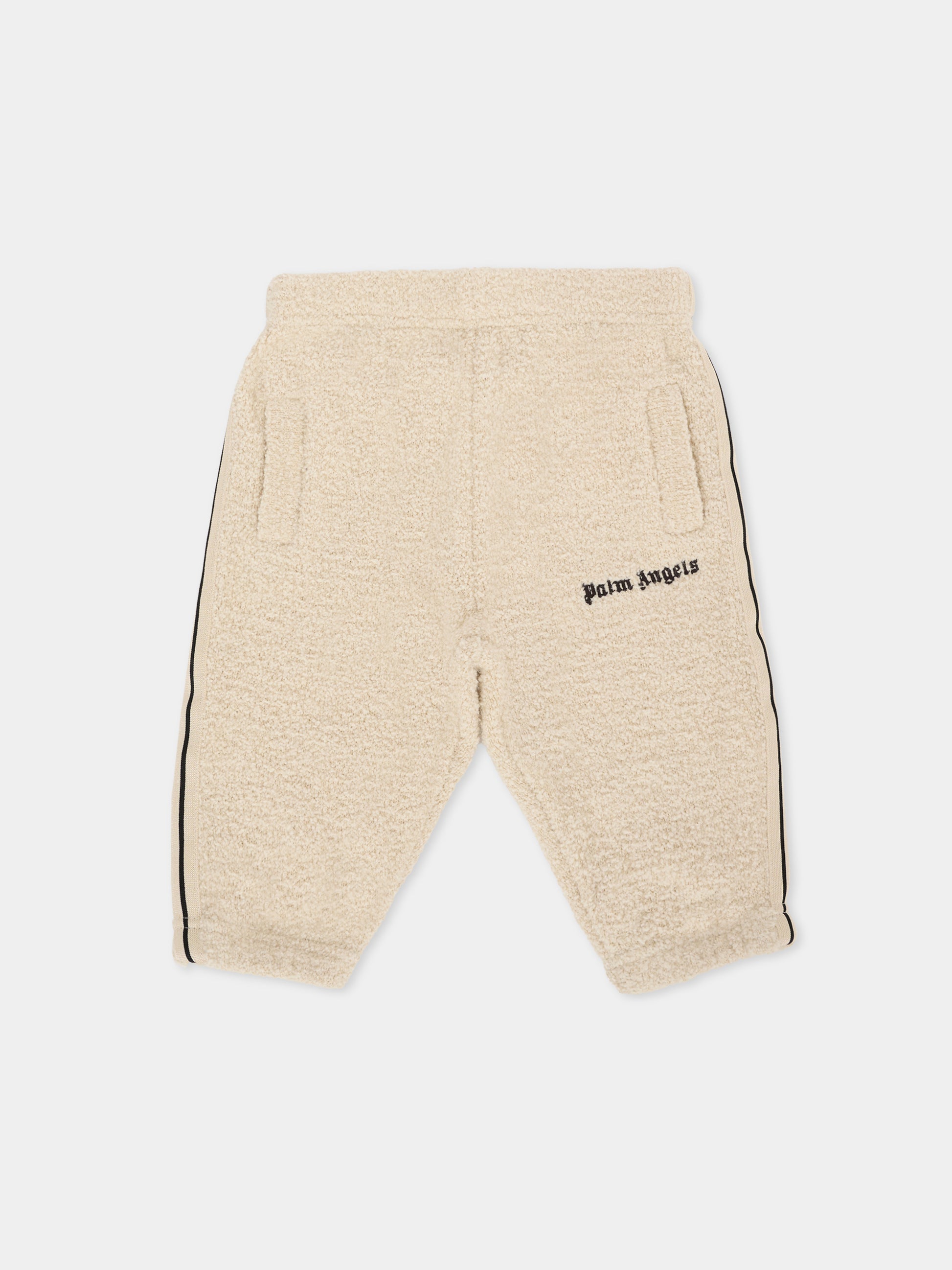 Pantaloni beige per neonati con logo,Palm Angels,PGXQ001F25KNI0016F60