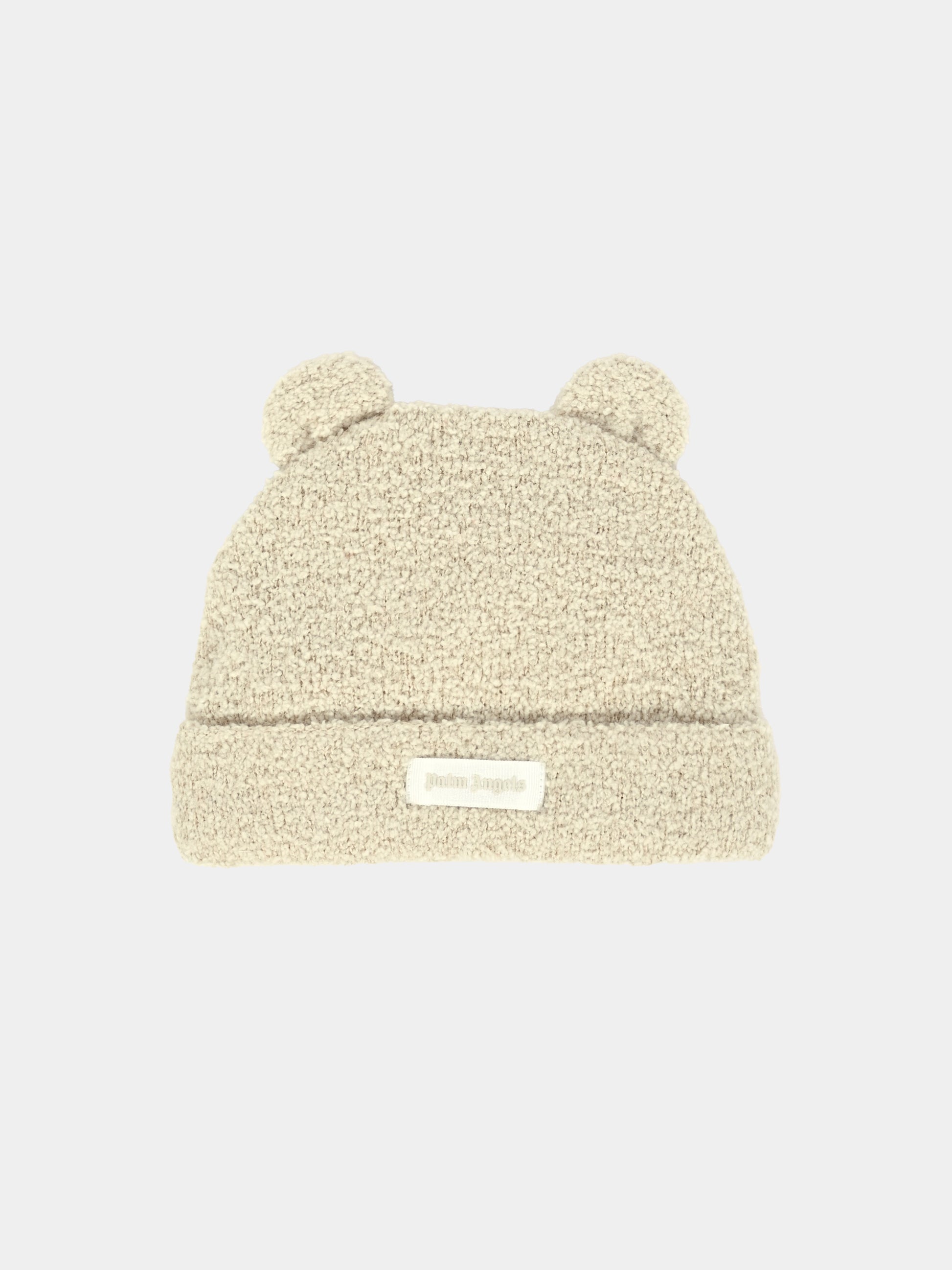 Cappello beige per neonati con logo,Palm Angels,PGXY005F25KNI0016F60