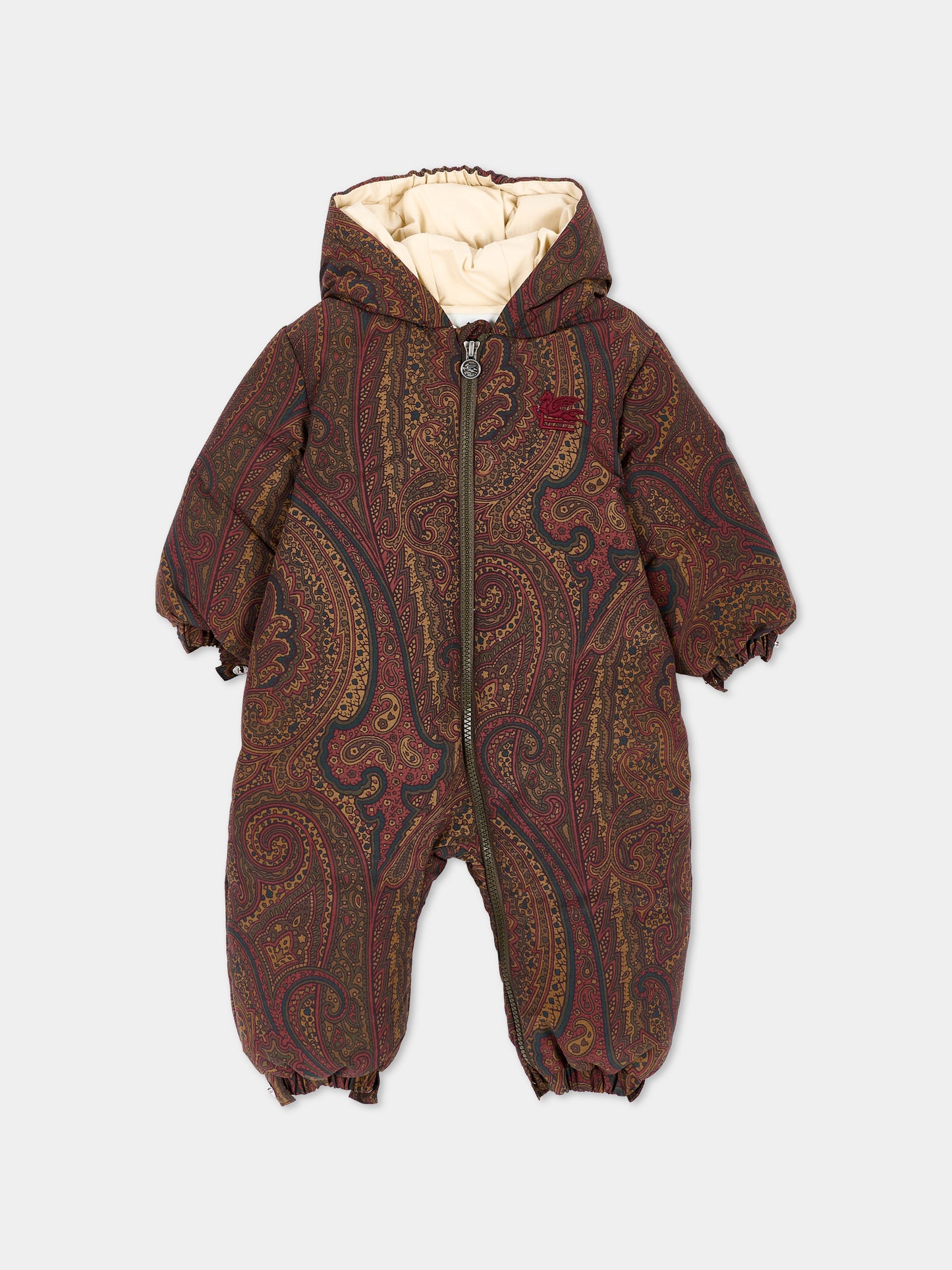 Piumino marrone per neonati con stampa paisley,Etro,GX2520 N0378 320MC