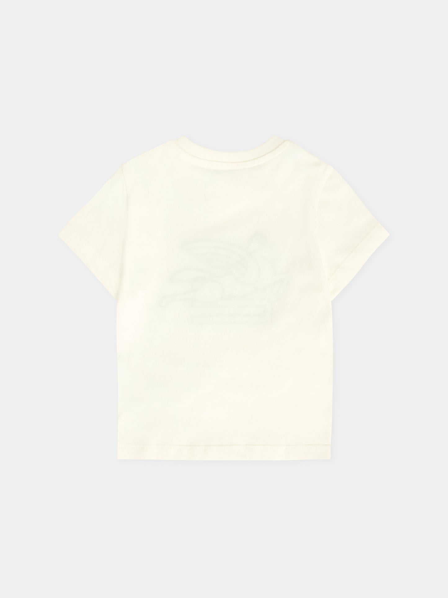 T-shirt avorio per neonato con logo e Pegaso,Etro,GX8511 Z2904 101