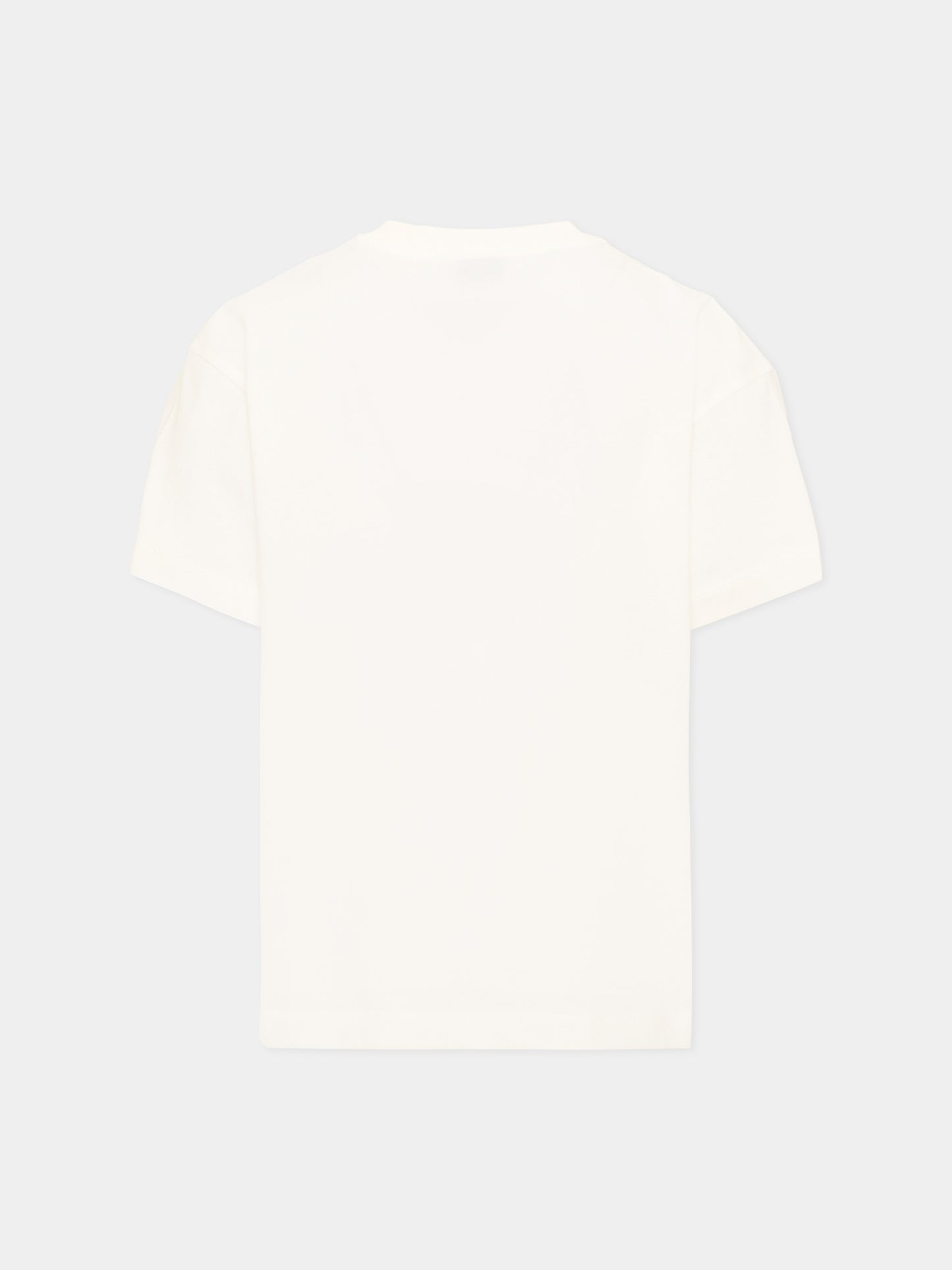 T-shirt avorio per bambini con logo e Pegaso