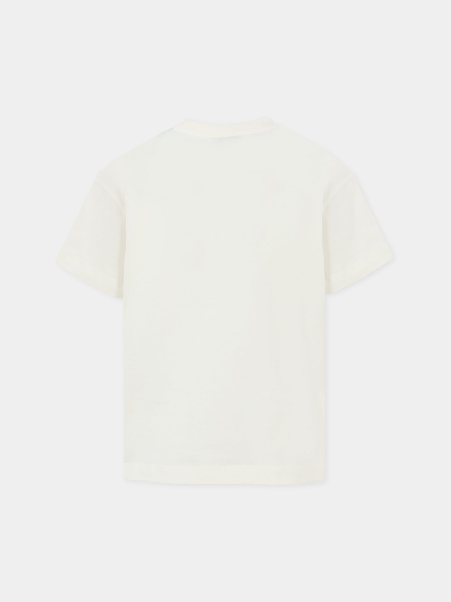 T-shirt avorio per bambini con logo e Pegaso,Etro,GX8P21 Z2904 101