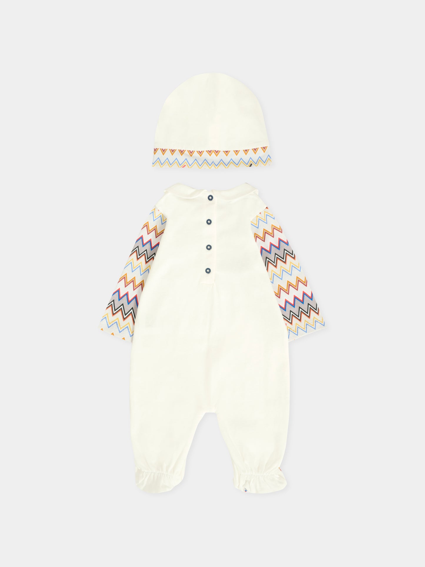 Set tutine avorio per neonato con motivo chevron,Missoni,MXB500-Z3186 101MC