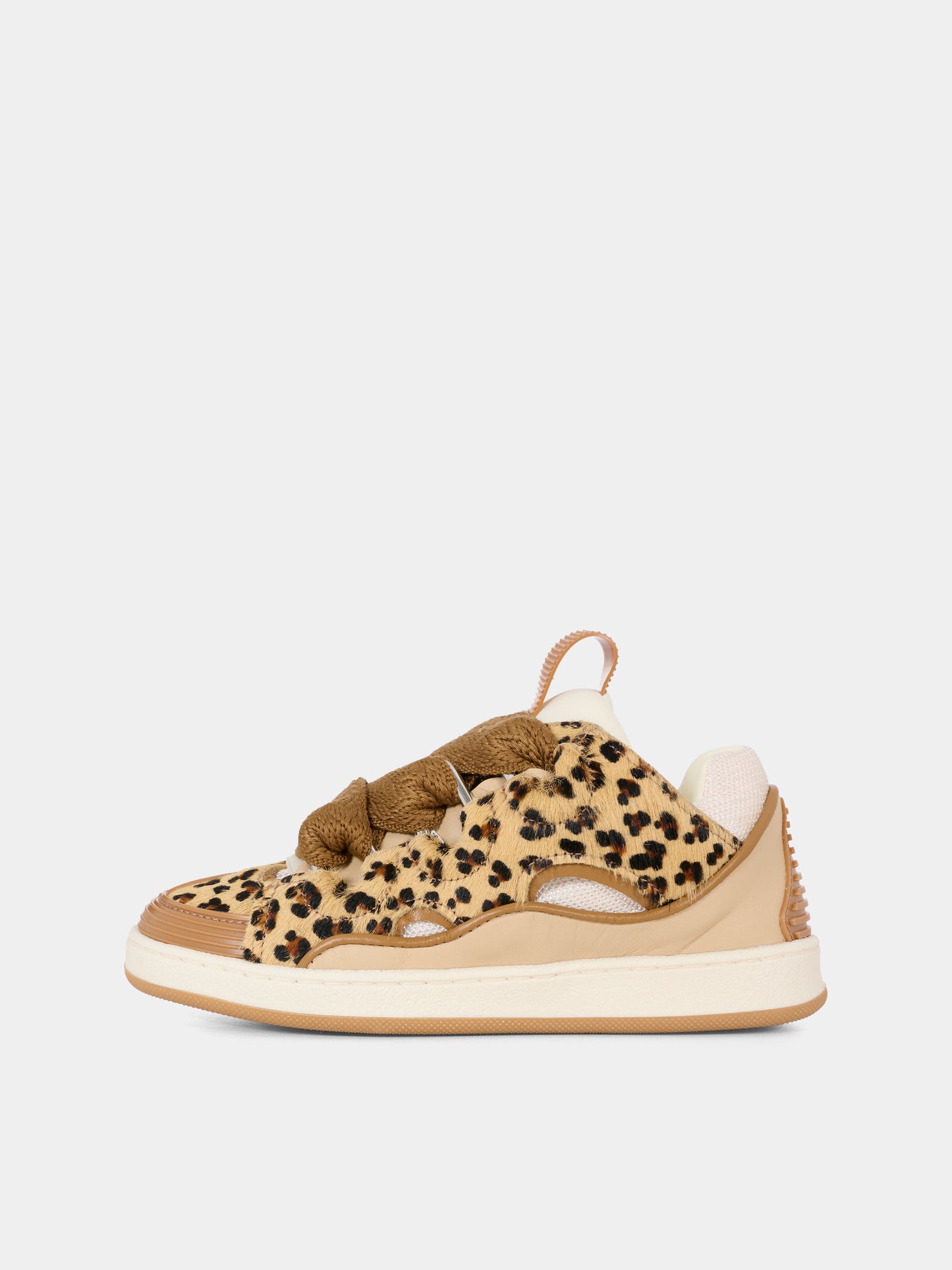 Sneakers beige per bambina con motivo leopardato,Lanvin Petite,N30276 P51