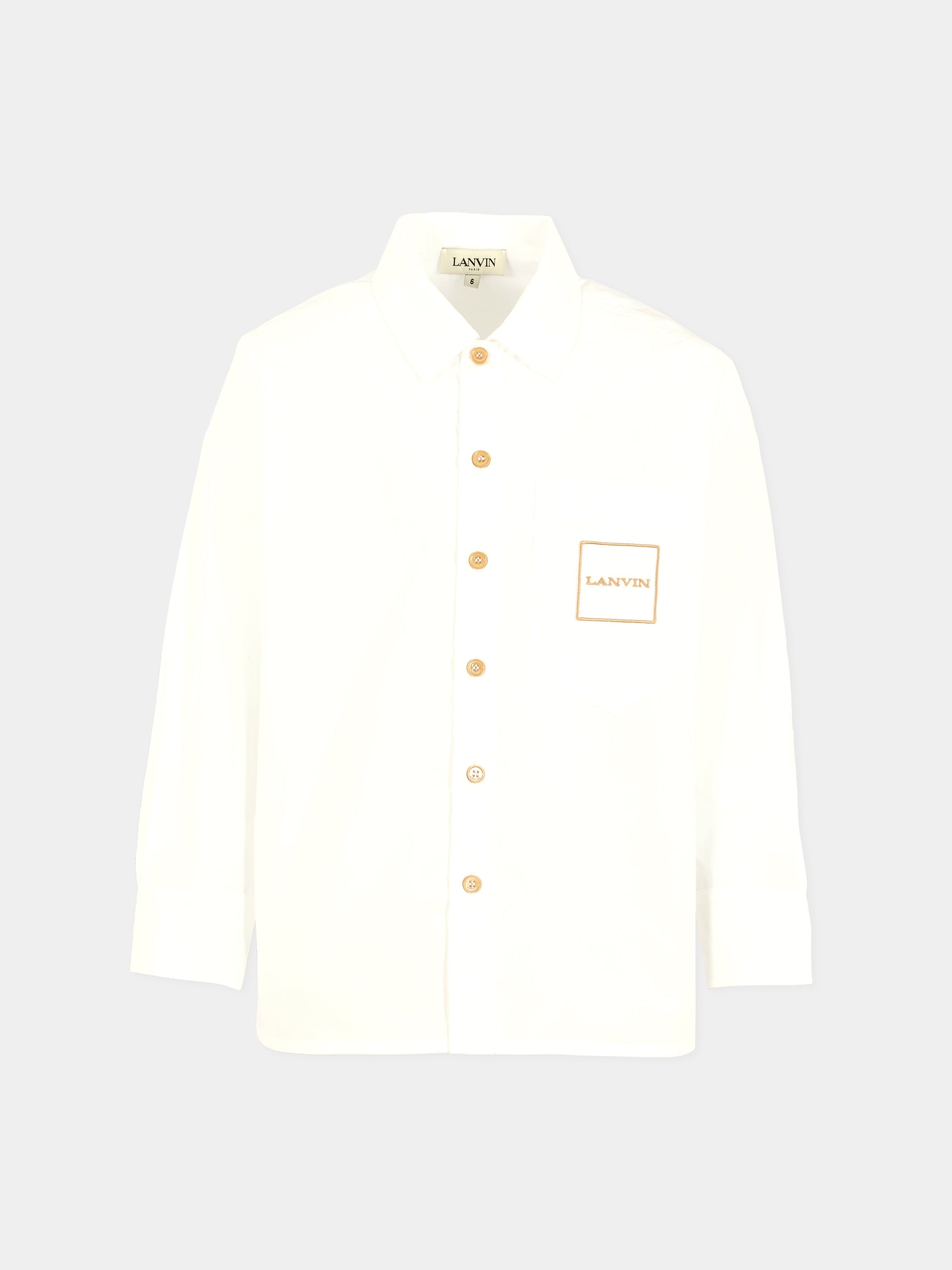 Camicia bianca per bambino con logo,Lanvin Petite,N30292 10P