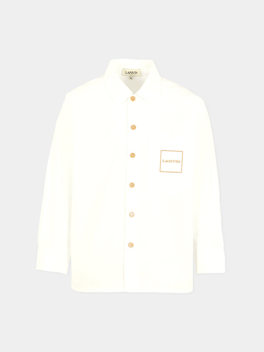 Camicia bianca per bambino con logo,Lanvin Petite,N30292 10P
