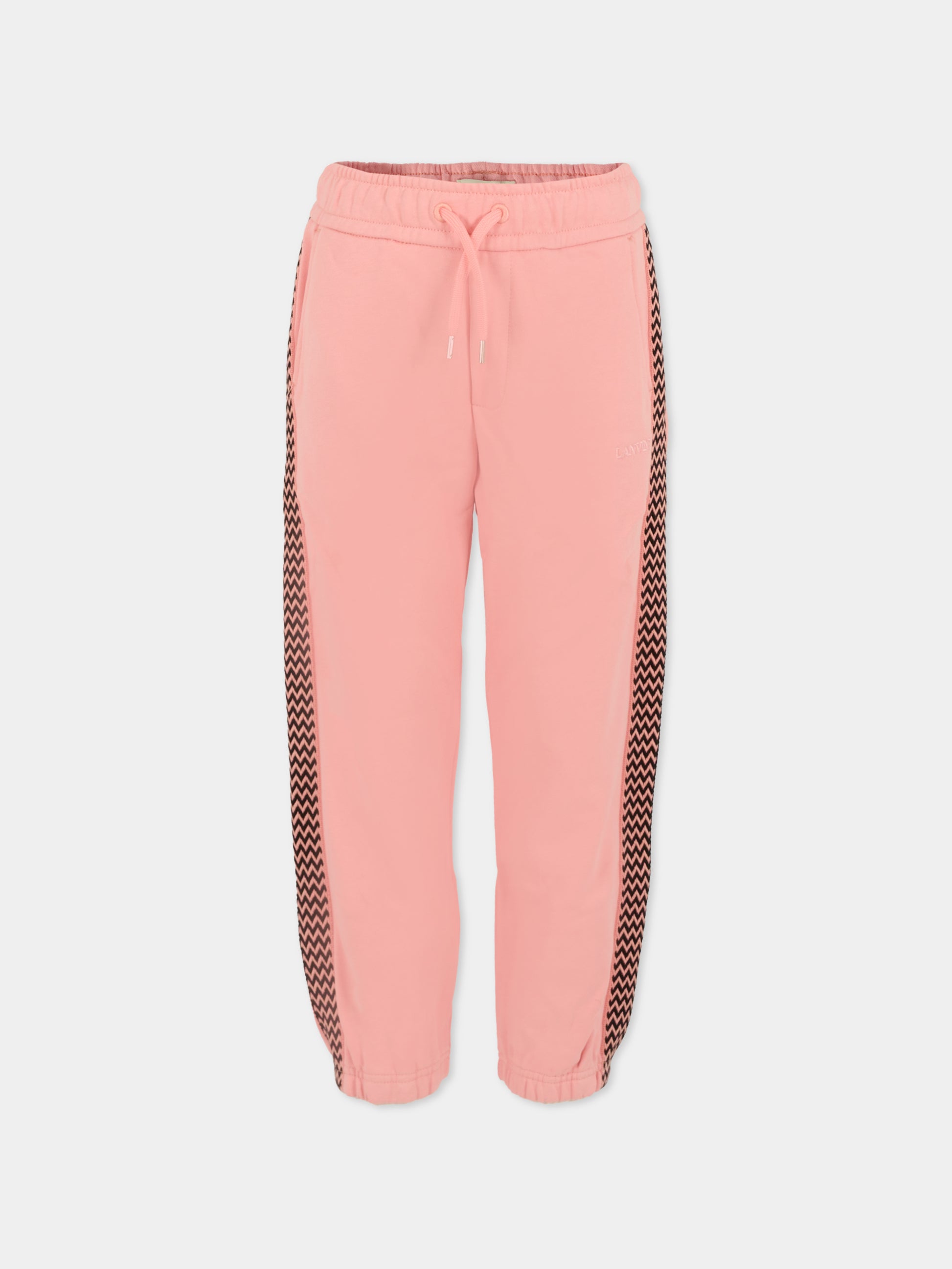 Pantaloni rosa per bambina con logo,Lanvin Petite,N30318 48N