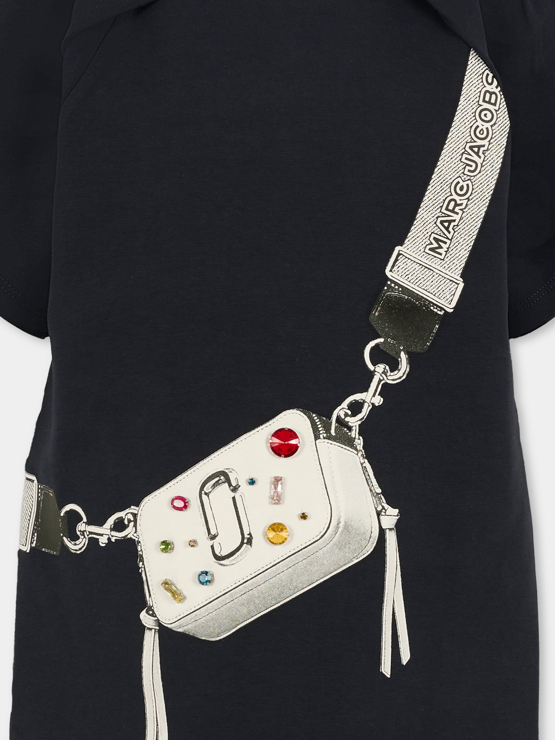 Vestito blu per bambina con stampa borsa,Marc Jacobs,W60617 84E