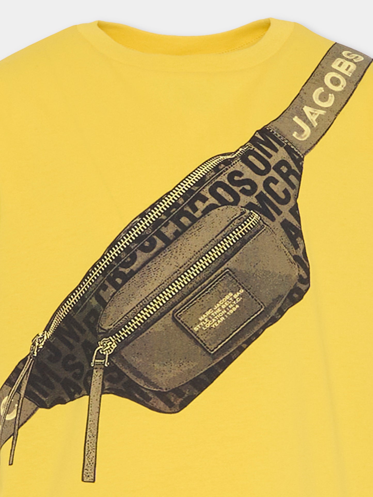 T-shirt gialla per bambino con stampa marsupio,Marc Jacobs,W60643 526