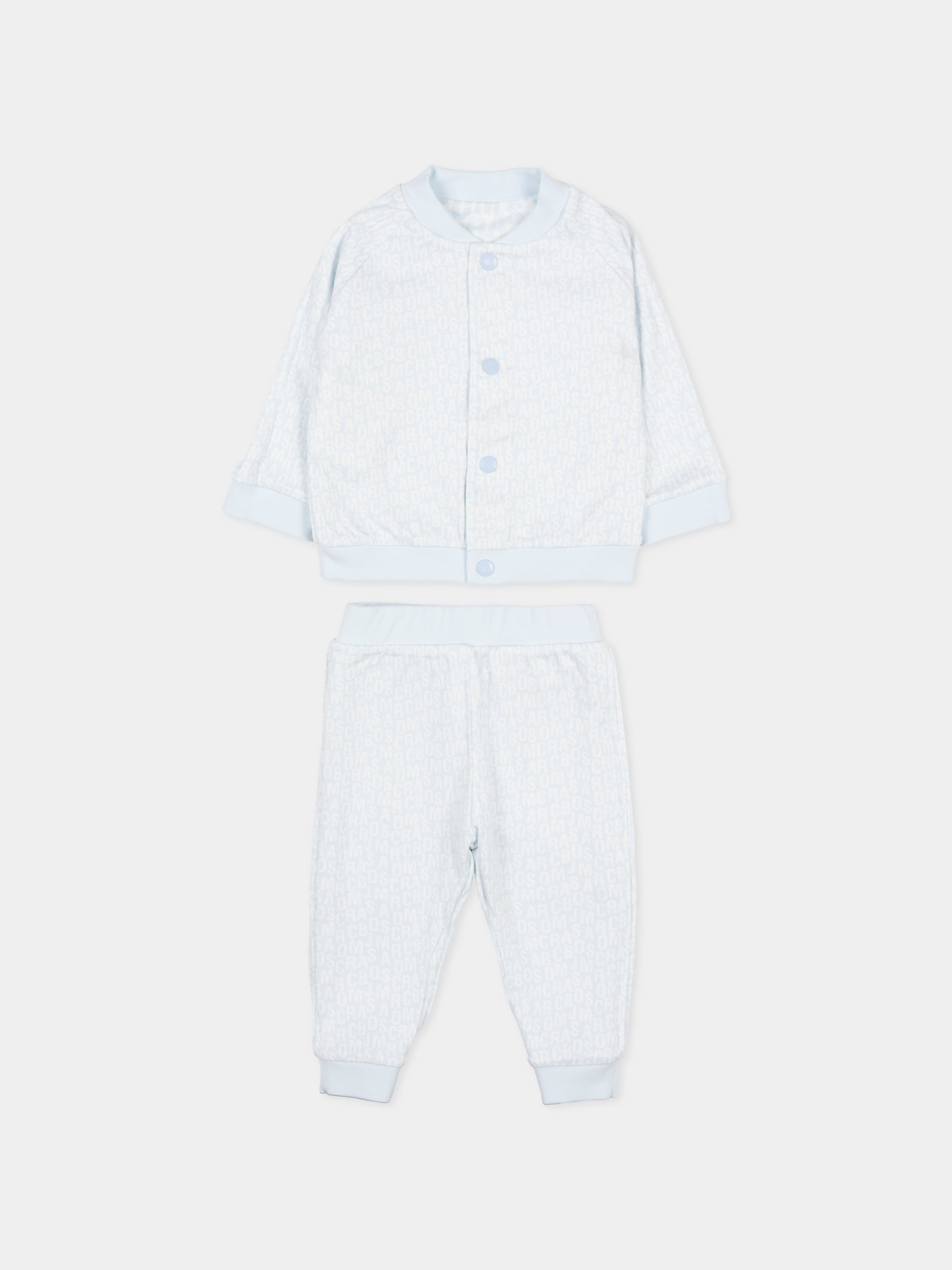 Completo reversibile celeste per neonato con logo,Marc Jacobs,W60660 791