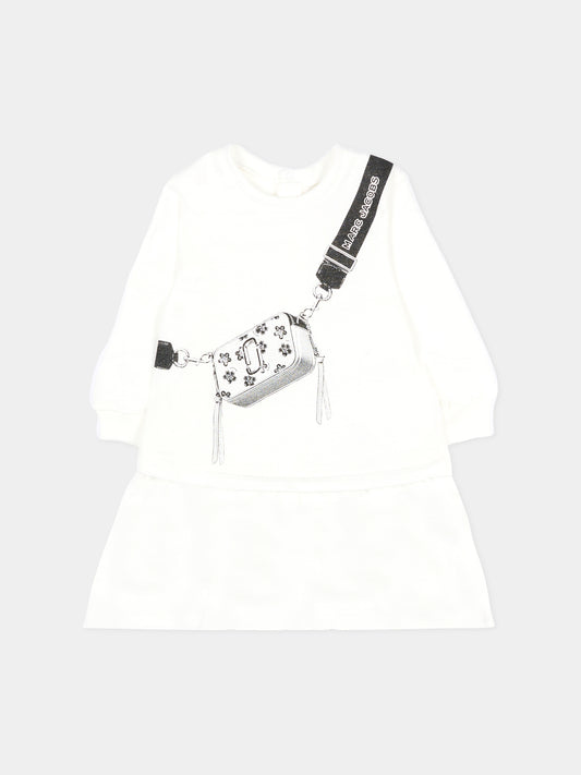 Vestito avorio per neonata con stampa borsa,Marc Jacobs,W60667 126