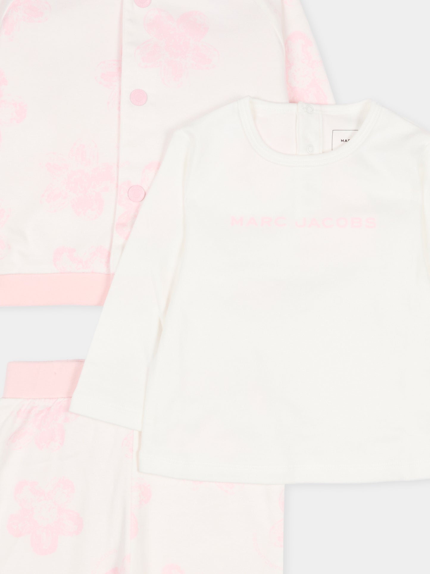 Completo reversibile rosa per neonata con fiori,Marc Jacobs,W60693 475