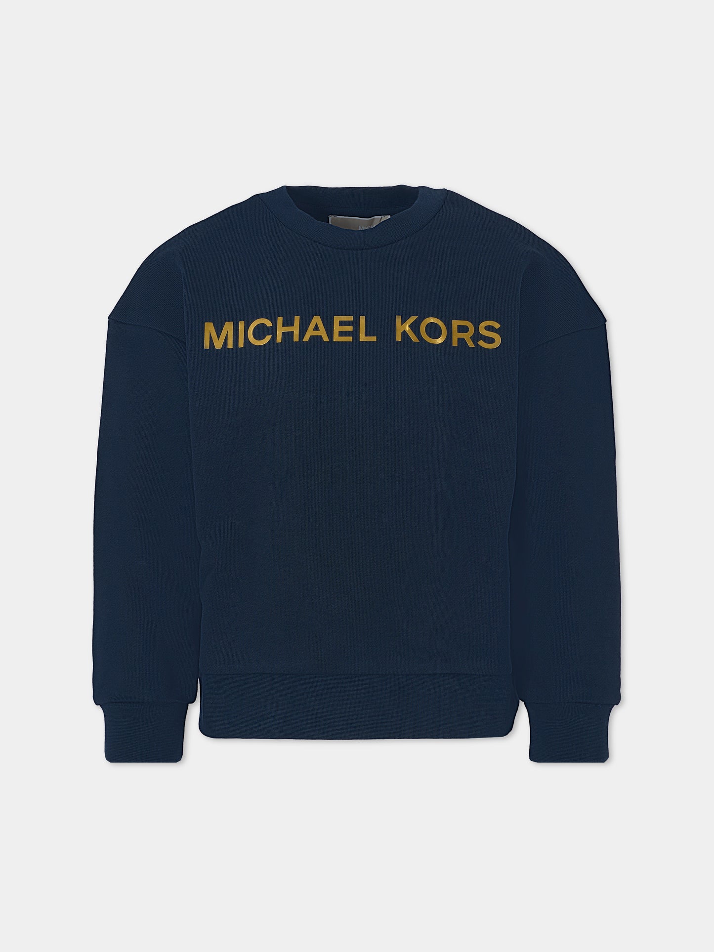 Felpa blu per bambina con logo,Michael Kors,R30469 849