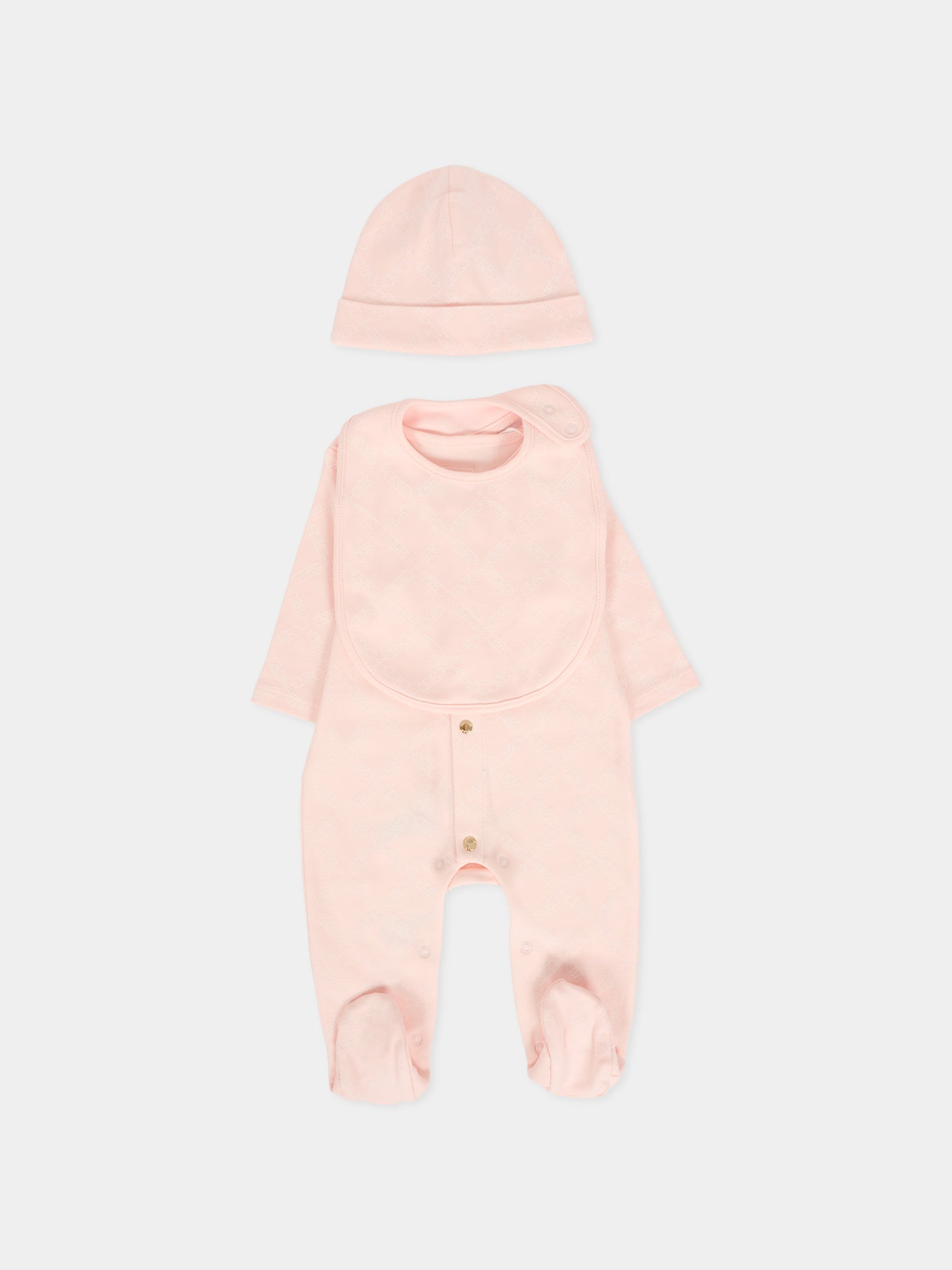 Set tutina rosa per neonata con logo,Michael Kors,R30503 46M