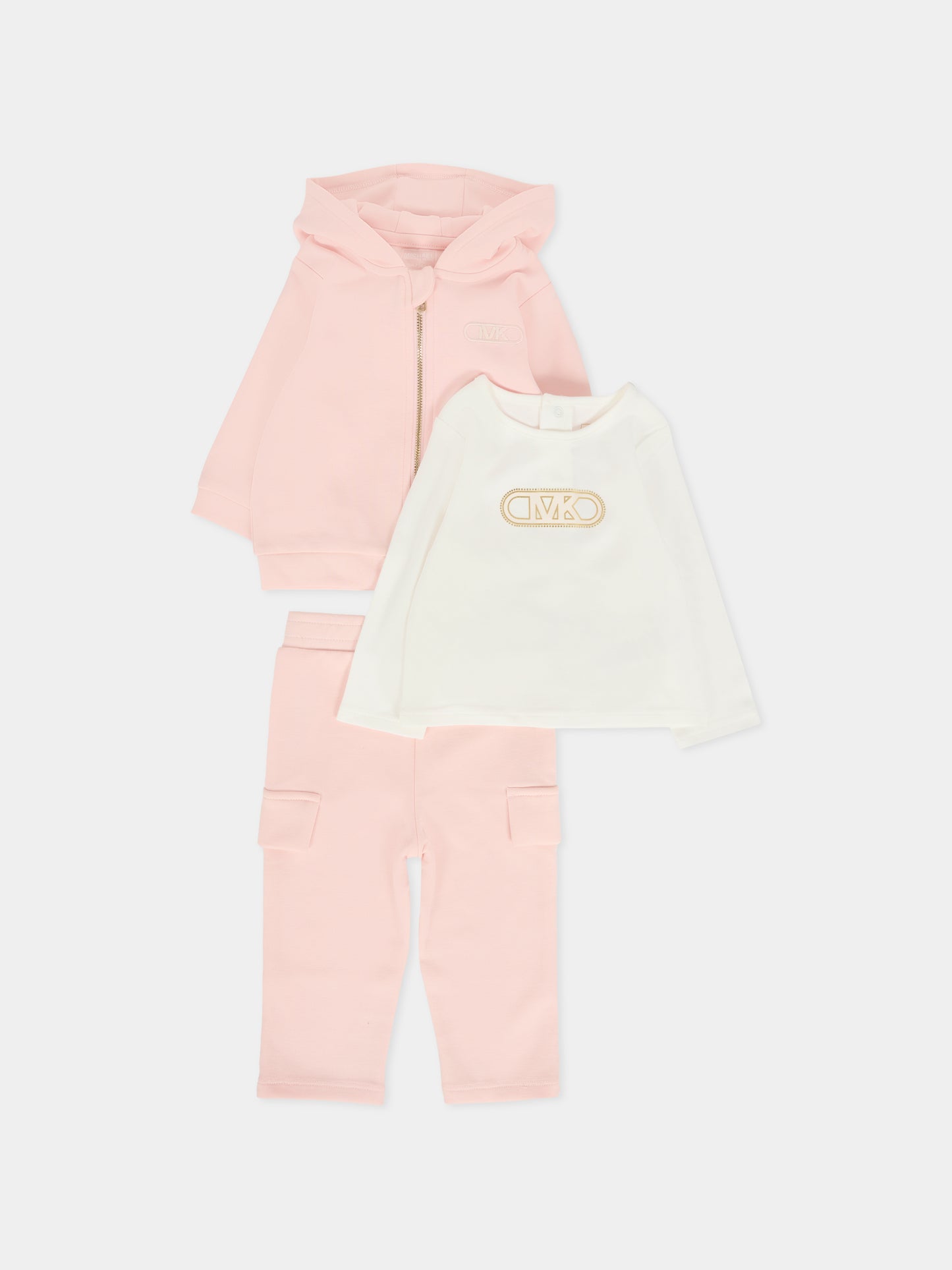 Completo rosa per neonata con logo,Michael Kors,R30504 S01