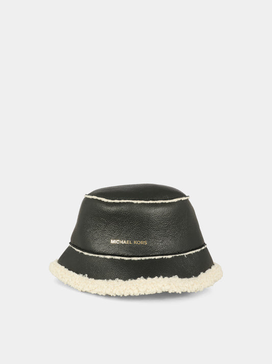 Cloche marrone per bambina con logo,Michael Kors,R30515 342