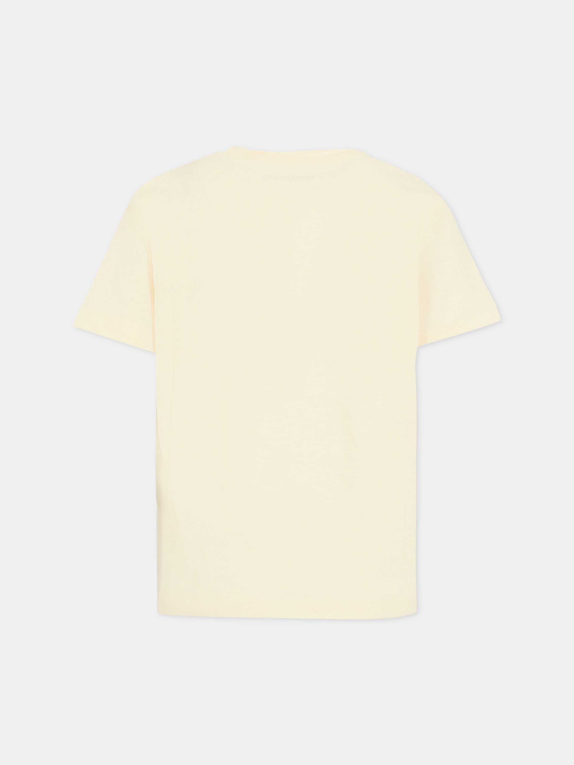T-shirt avorio per bambini con logo,Zadig & Voltaire Kids,X60464 195