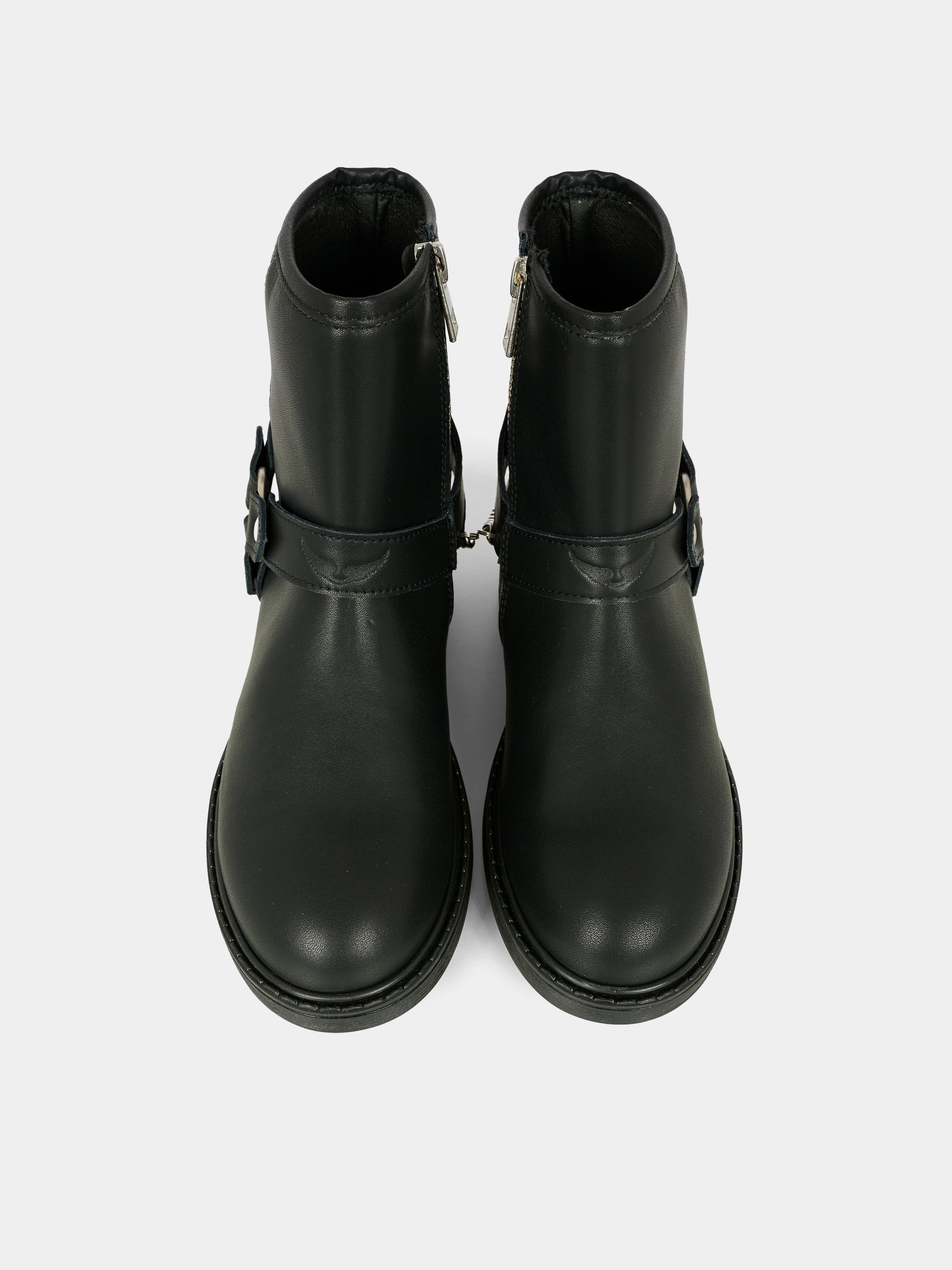 Stivaletti neri per bambina con ali,Zadig & Voltaire Kids,X60494 09B