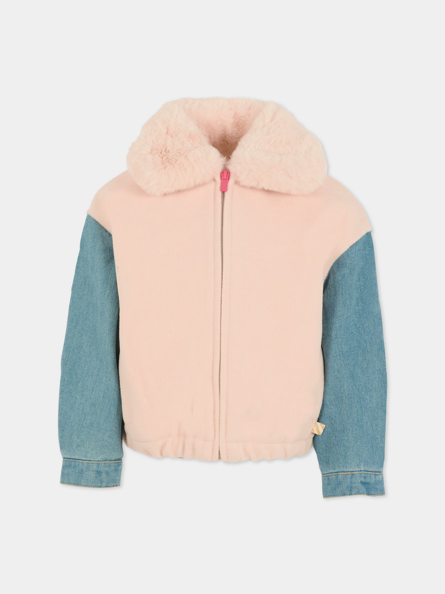 Giubbotto rosa per bambina con scritta,Billieblush,U21599 47V