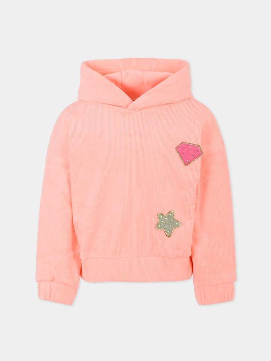 Felpa rosa per bambina con stella,Billieblush,U21604 408