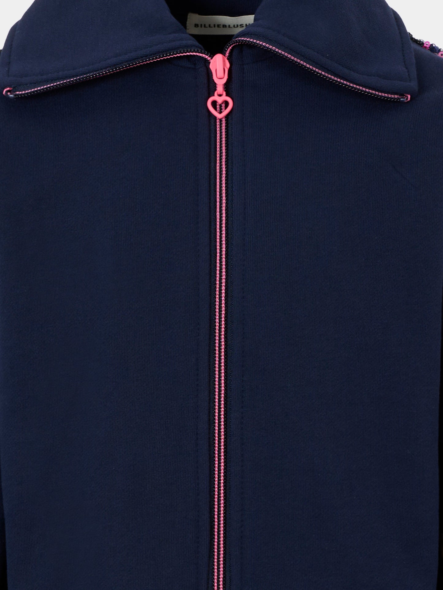 Felpa blu per bambina con cuori,Billieblush,U21605 85T